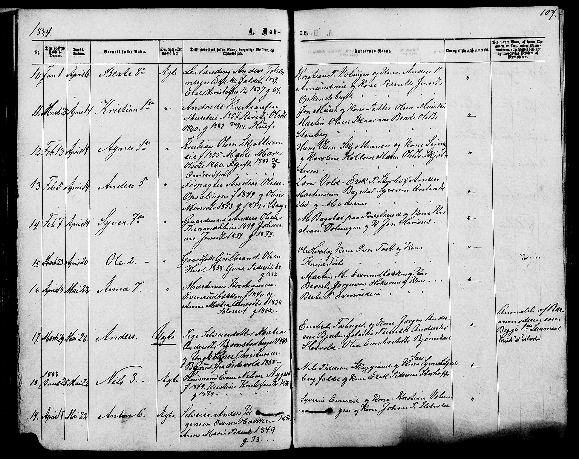 Romedal prestekontor, AV/SAH-PREST-004/K/L0006: Parish register (official) no. 6, 1866-1886, p. 107