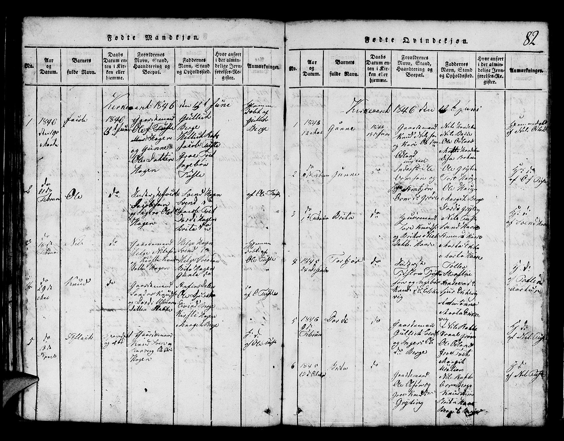 Røldal sokneprestembete, AV/SAB-A-100247: Parish register (copy) no. A 1, 1817-1860, p. 82