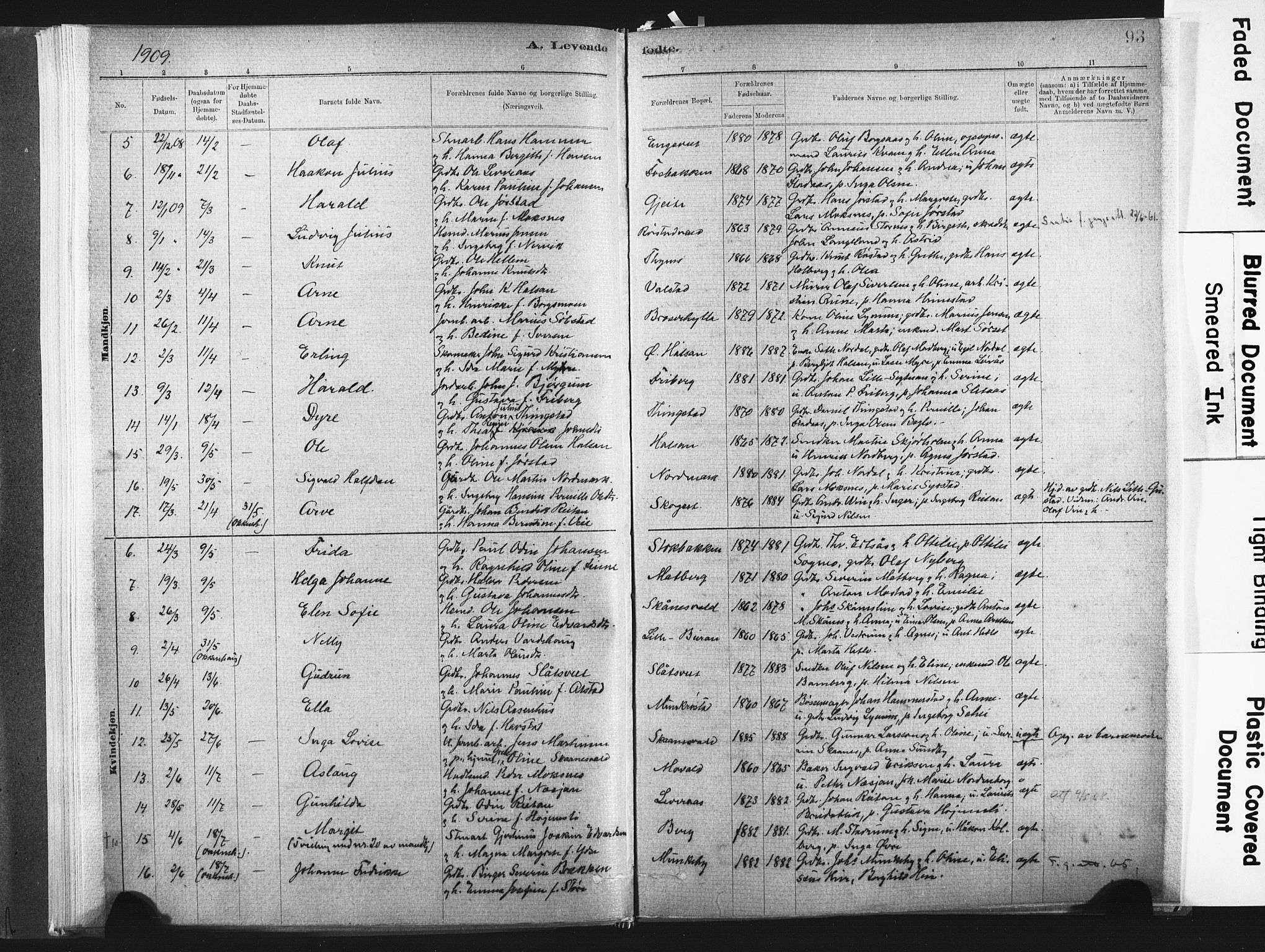 Ministerialprotokoller, klokkerbøker og fødselsregistre - Nord-Trøndelag, SAT/A-1458/721/L0207: Parish register (official) no. 721A02, 1880-1911, p. 93