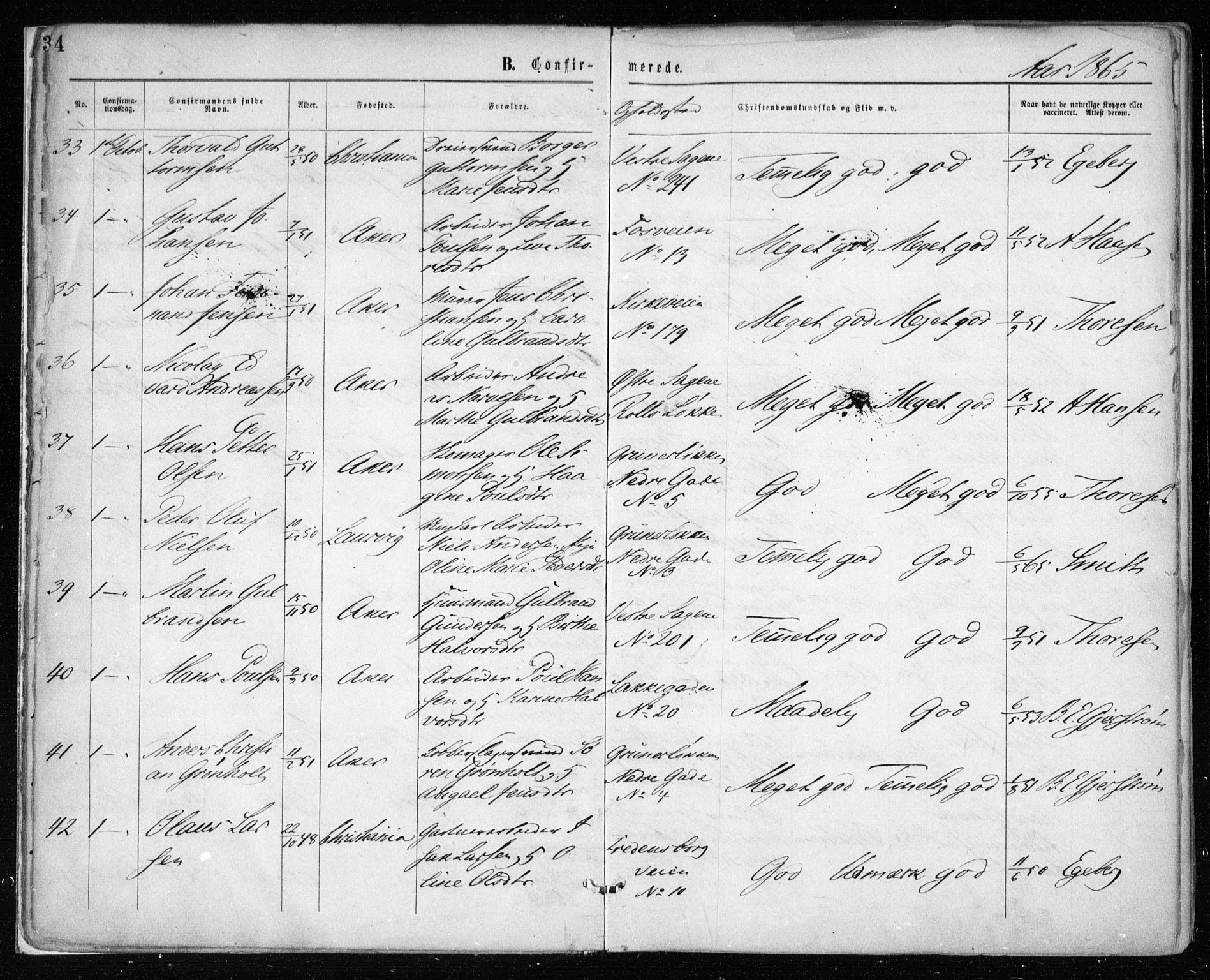 Gamle Aker prestekontor Kirkebøker, AV/SAO-A-10617a/F/L0003: Parish register (official) no. 3, 1865-1873, p. 4