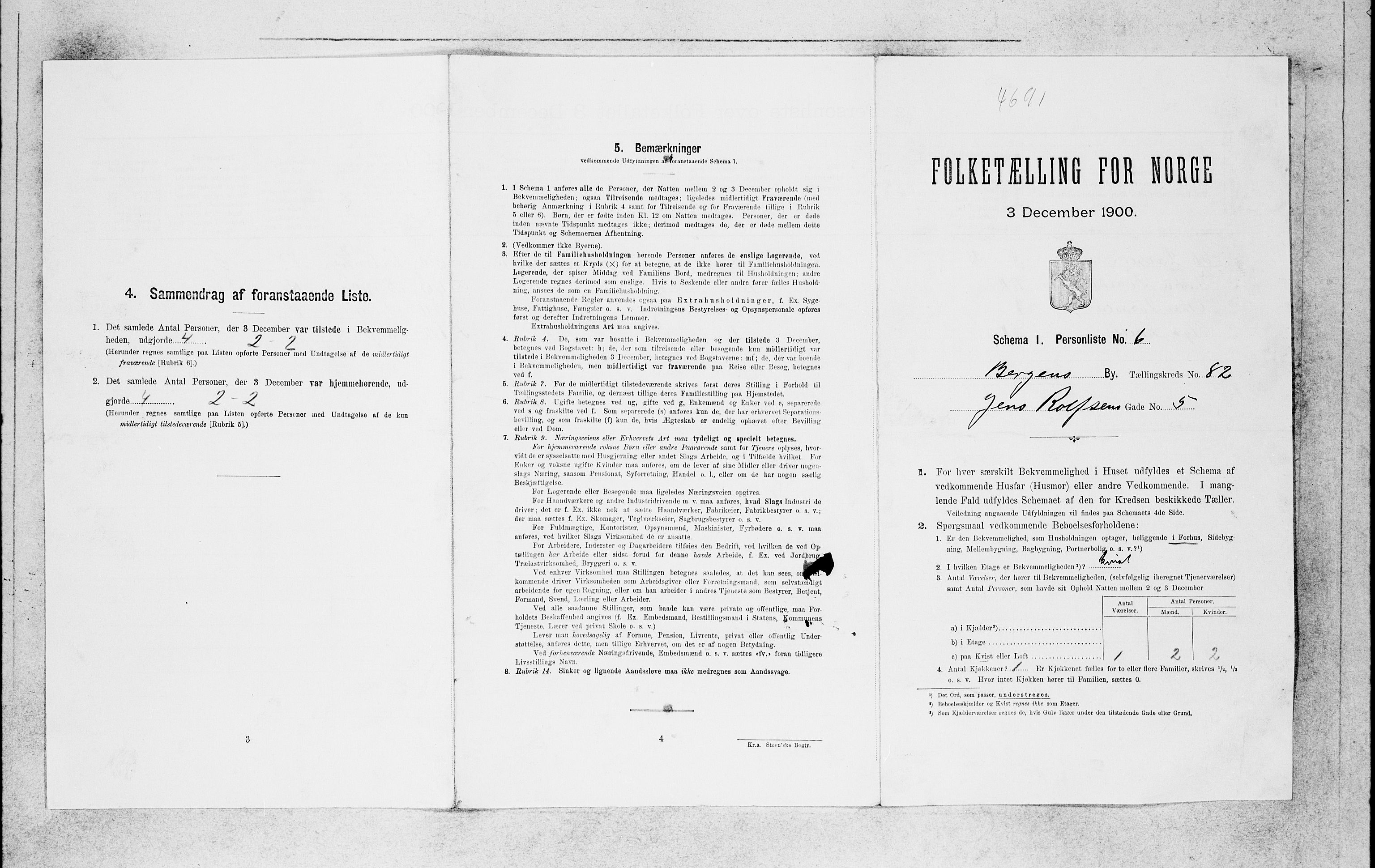 SAB, 1900 census for Bergen, 1900, p. 17010