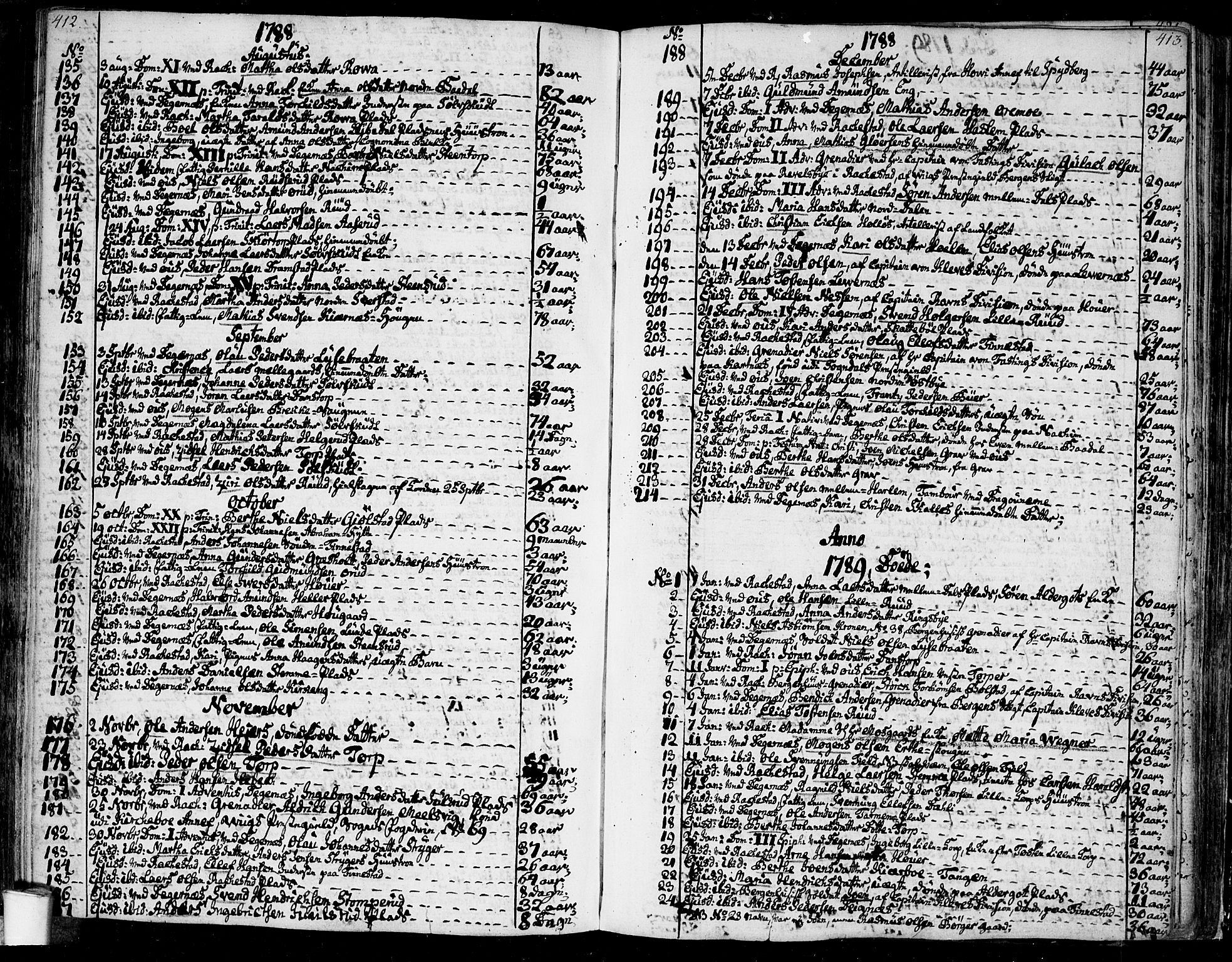Rakkestad prestekontor Kirkebøker, SAO/A-2008/F/Fa/L0005: Parish register (official) no. I 5, 1784-1814, p. 412-413