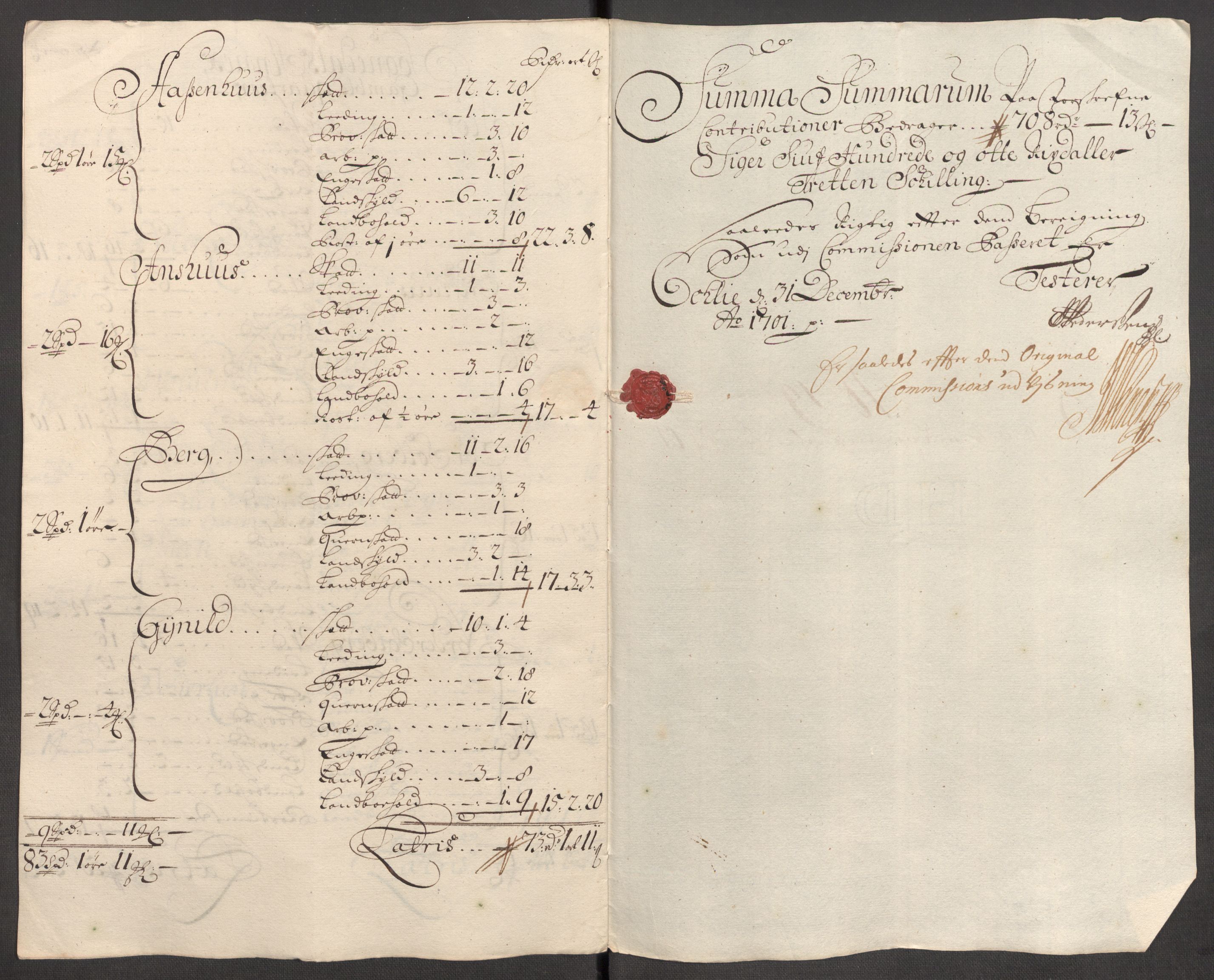 Rentekammeret inntil 1814, Reviderte regnskaper, Fogderegnskap, AV/RA-EA-4092/R60/L3951: Fogderegnskap Orkdal og Gauldal, 1701, p. 300