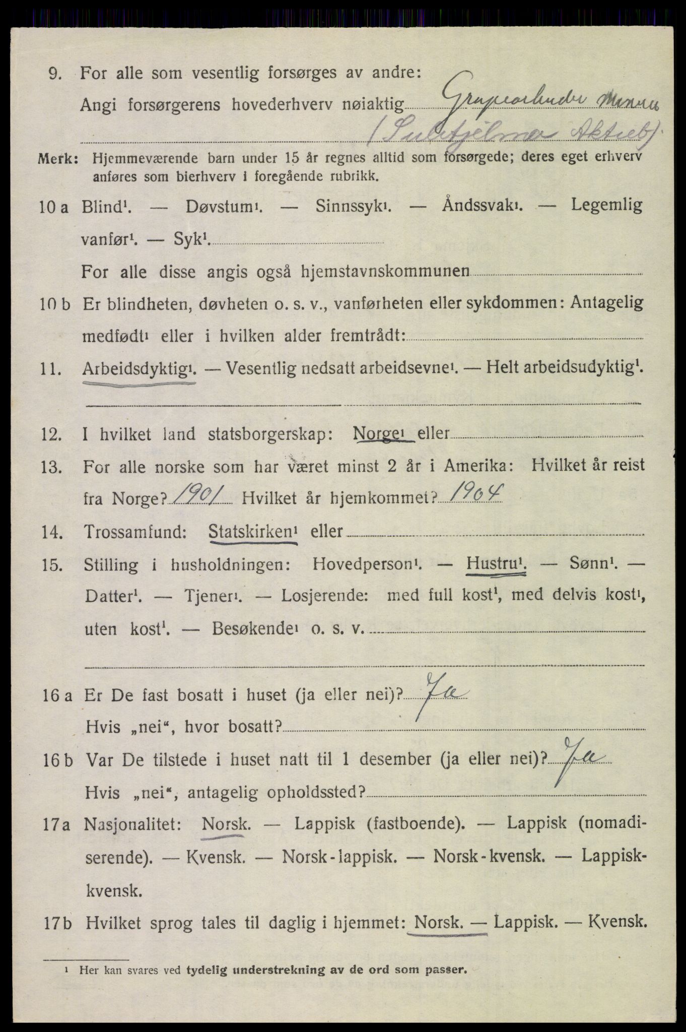 SAT, 1920 census for Saltdal, 1920, p. 7348