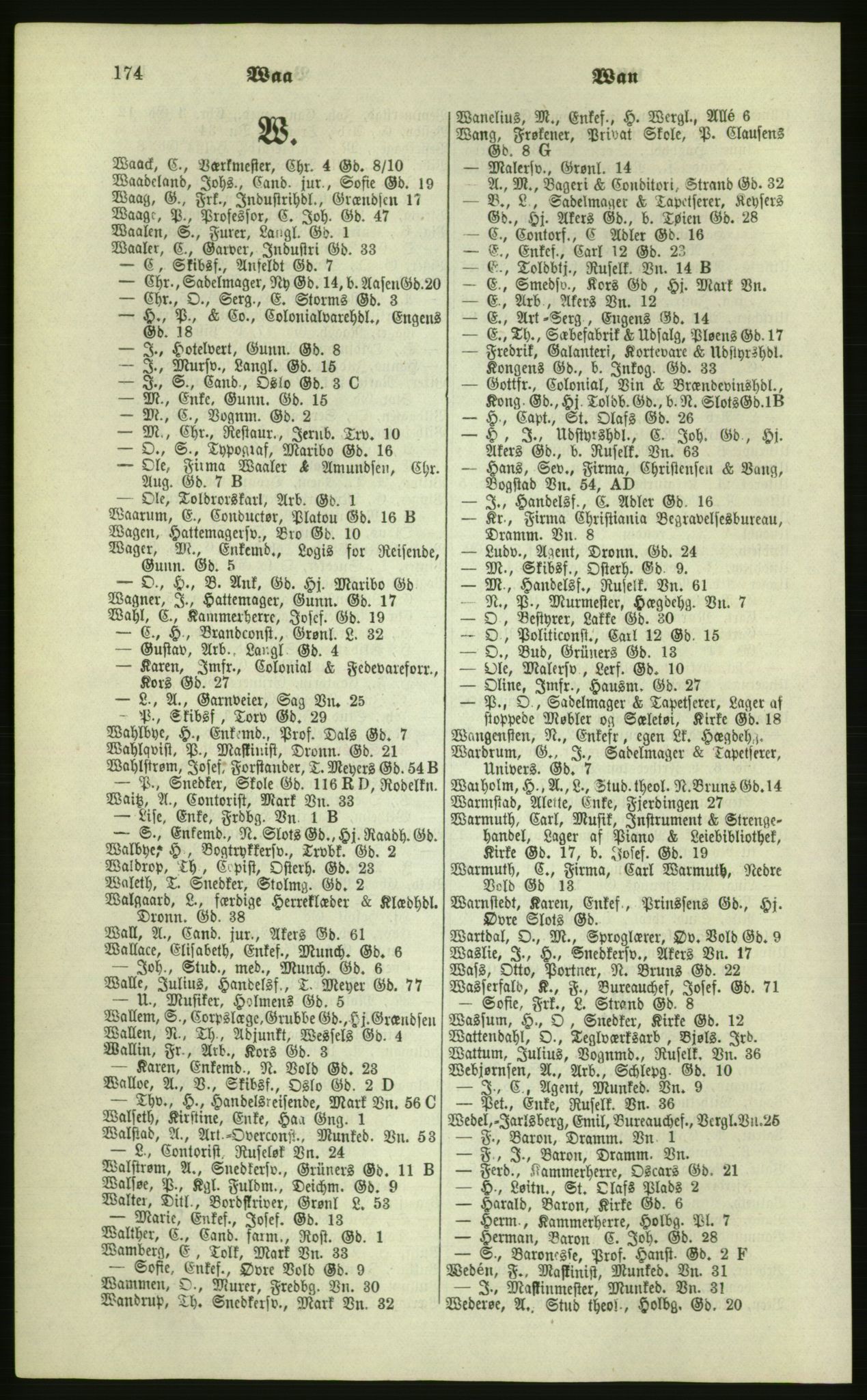 Kristiania/Oslo adressebok, PUBL/-, 1879, p. 174