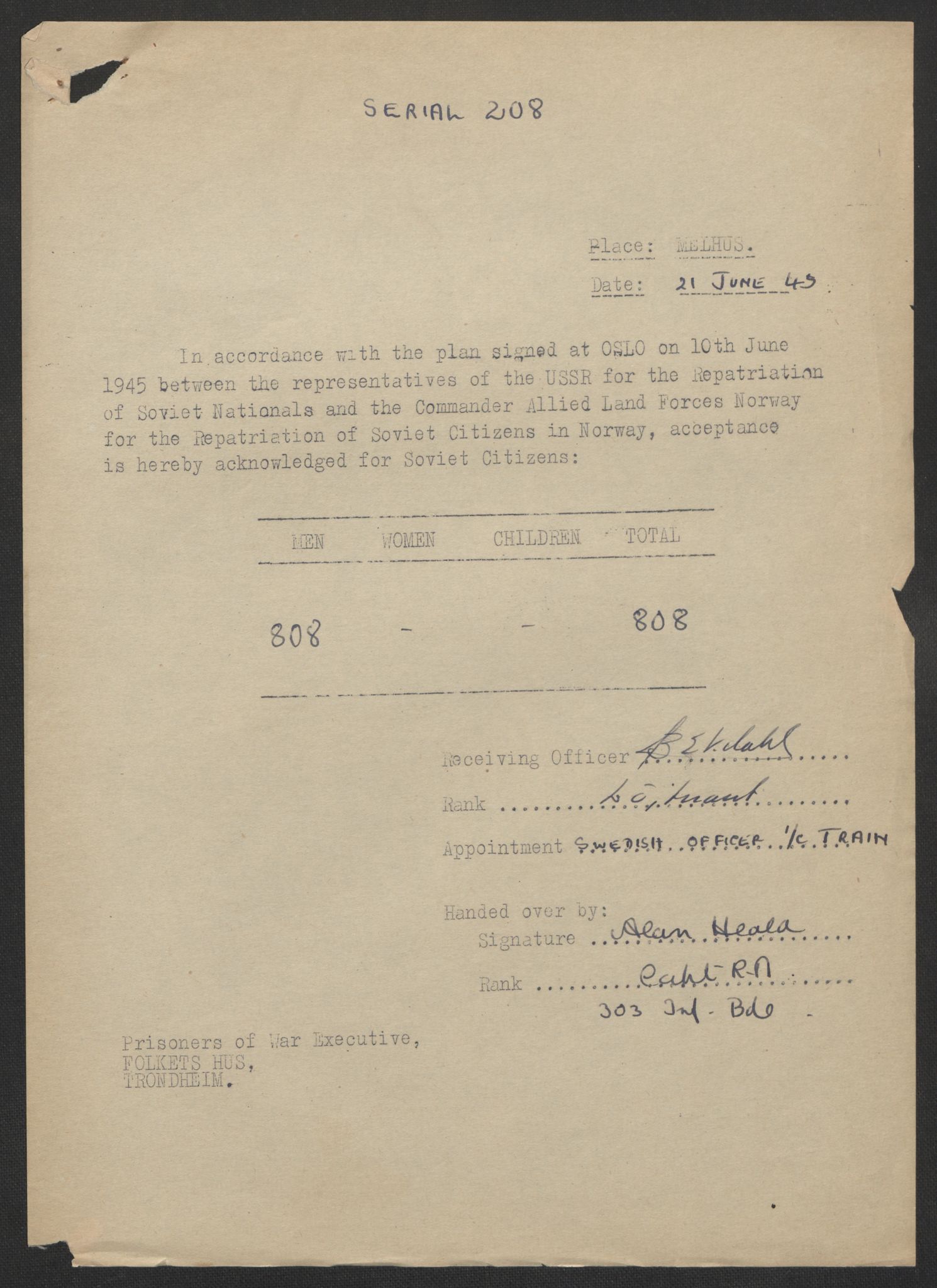 Flyktnings- og fangedirektoratet, Repatrieringskontoret, AV/RA-S-1681/D/Db/L0017: Displaced Persons (DPs) og sivile tyskere, 1945-1948, p. 695