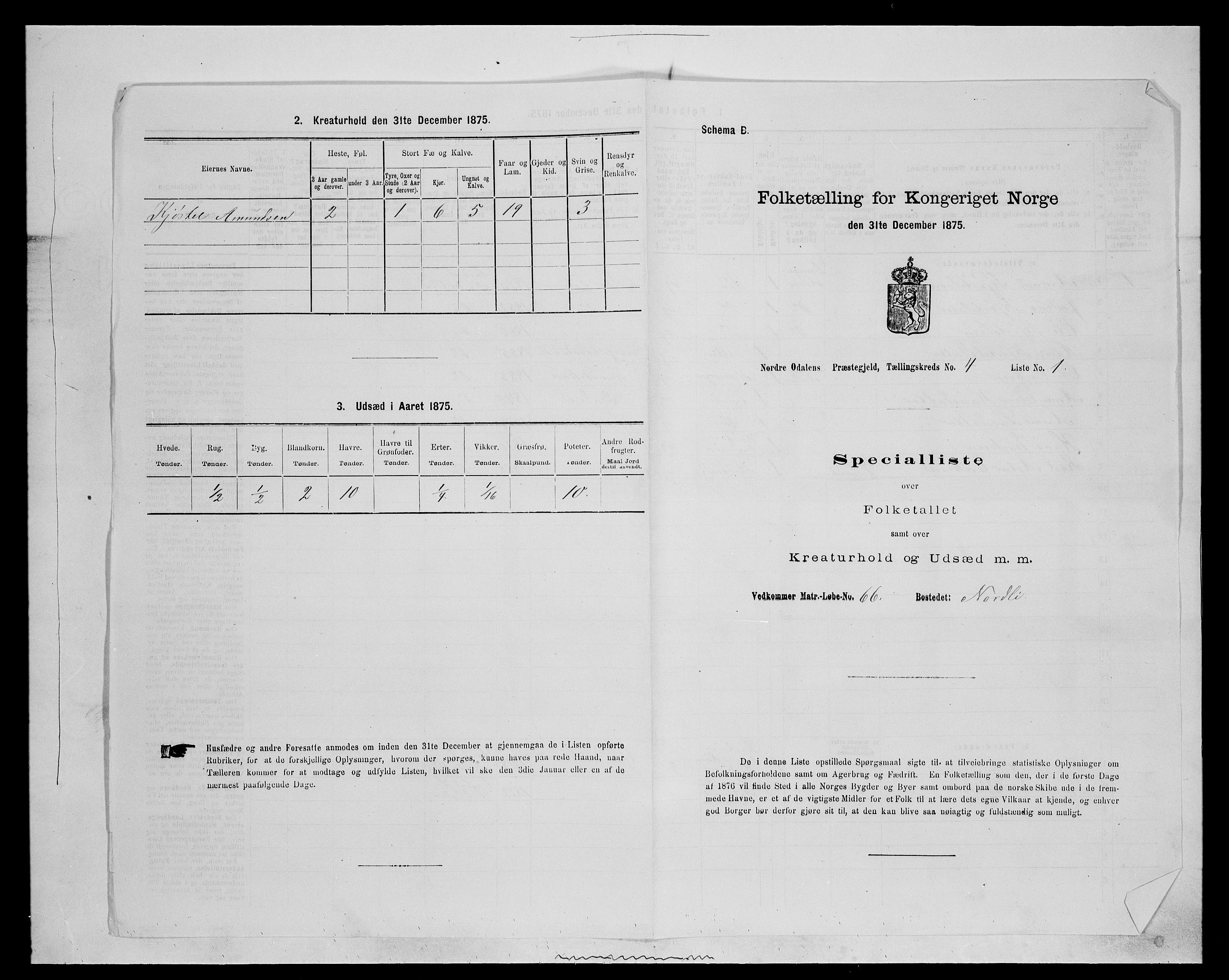 SAH, 1875 census for 0418P Nord-Odal, 1875, p. 545