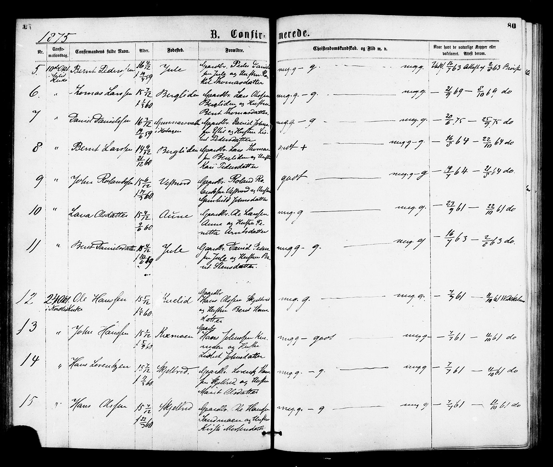 Ministerialprotokoller, klokkerbøker og fødselsregistre - Nord-Trøndelag, AV/SAT-A-1458/755/L0493: Parish register (official) no. 755A02, 1865-1881, p. 80