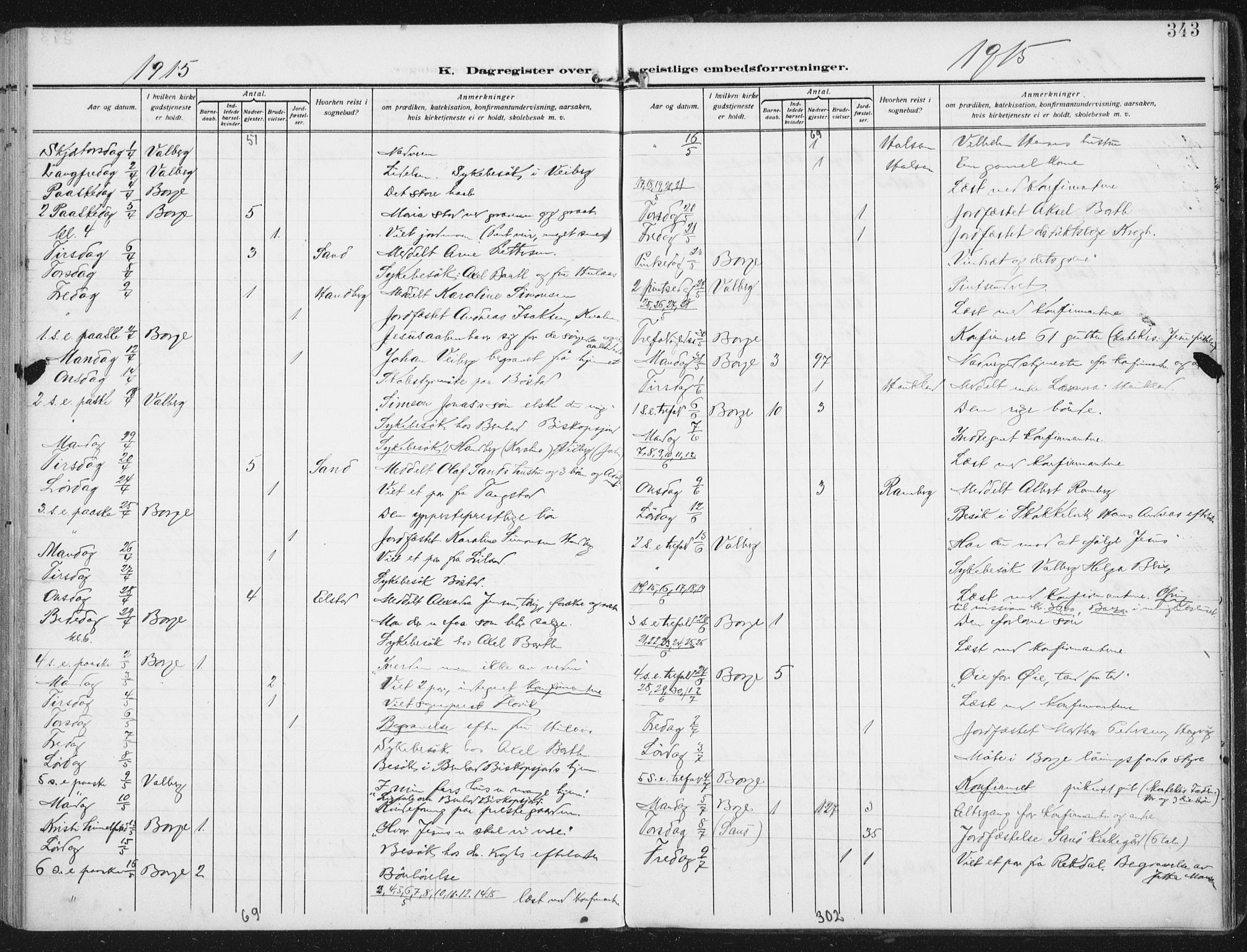 Ministerialprotokoller, klokkerbøker og fødselsregistre - Nordland, AV/SAT-A-1459/880/L1135: Parish register (official) no. 880A09, 1908-1919, p. 343