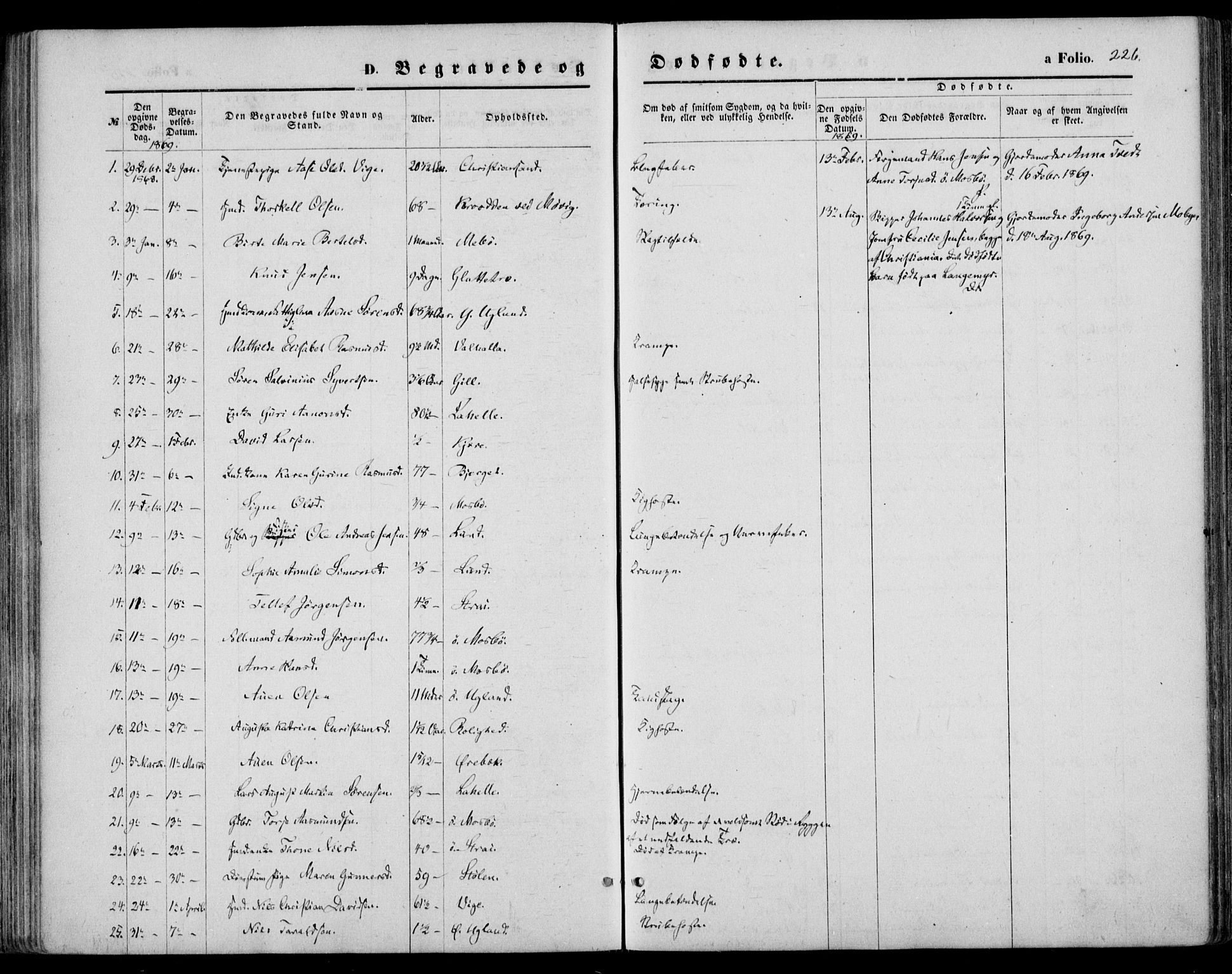 Oddernes sokneprestkontor, AV/SAK-1111-0033/F/Fa/Faa/L0008: Parish register (official) no. A 8, 1864-1880, p. 226