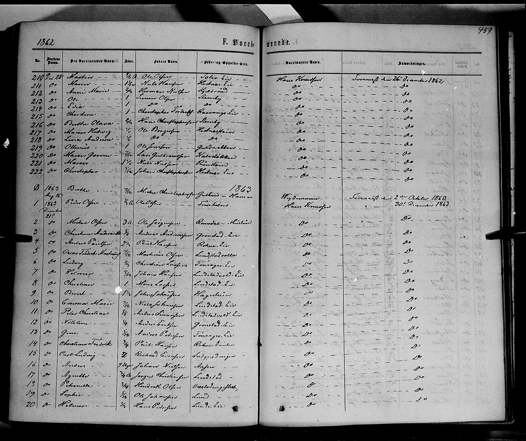 Stange prestekontor, SAH/PREST-002/K/L0013: Parish register (official) no. 13, 1862-1879, p. 459