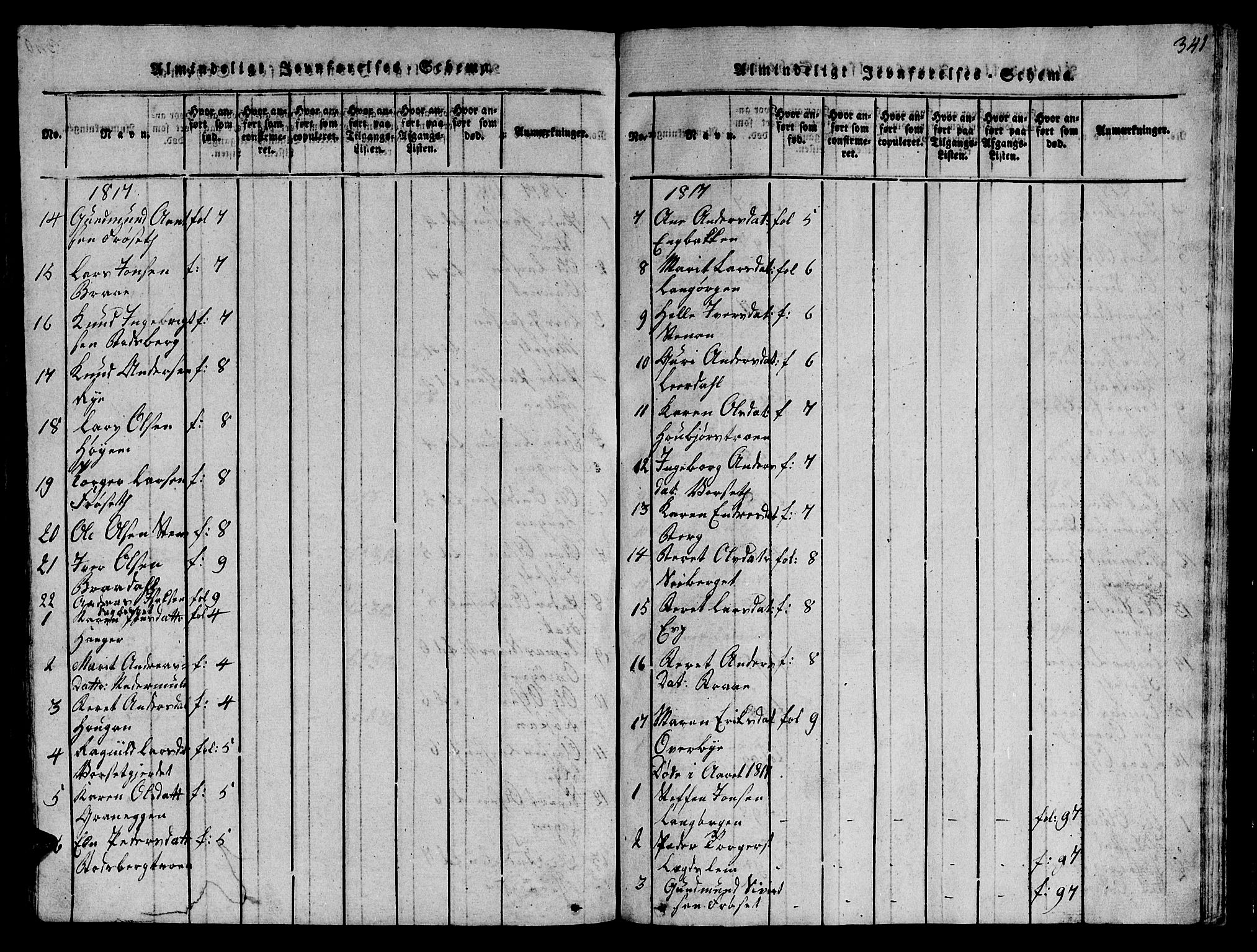 Ministerialprotokoller, klokkerbøker og fødselsregistre - Sør-Trøndelag, AV/SAT-A-1456/612/L0385: Parish register (copy) no. 612C01, 1816-1845, p. 341
