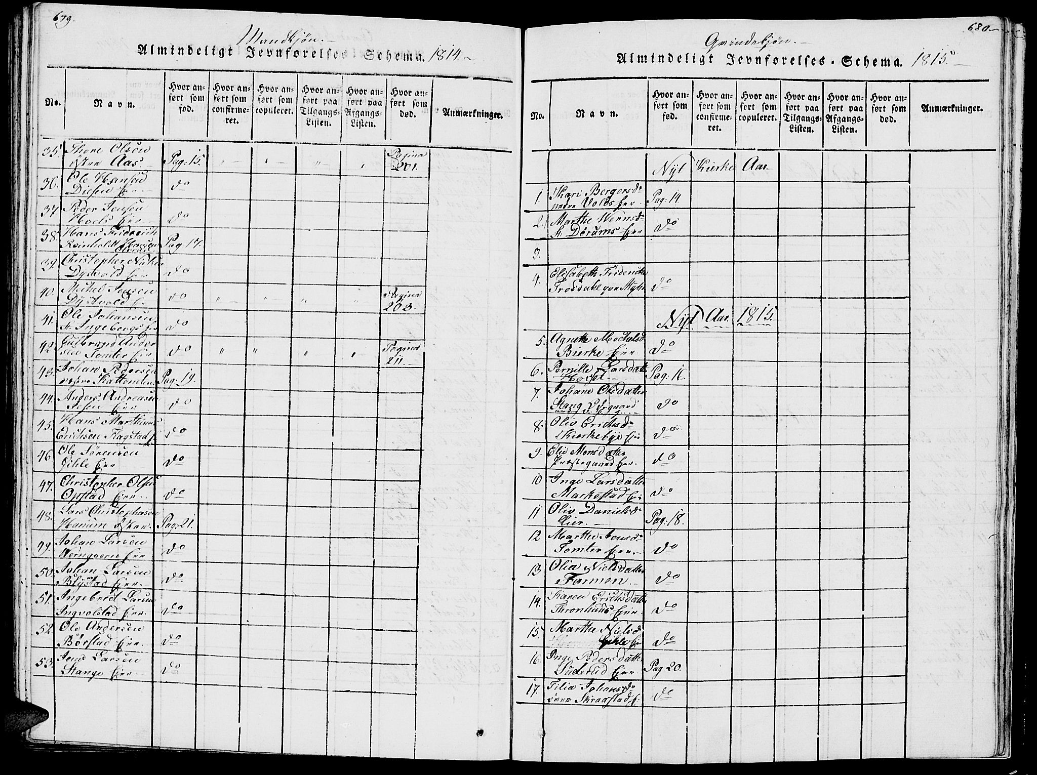 Vang prestekontor, Hedmark, SAH/PREST-008/H/Ha/Haa/L0007: Parish register (official) no. 7, 1813-1826, p. 679-680