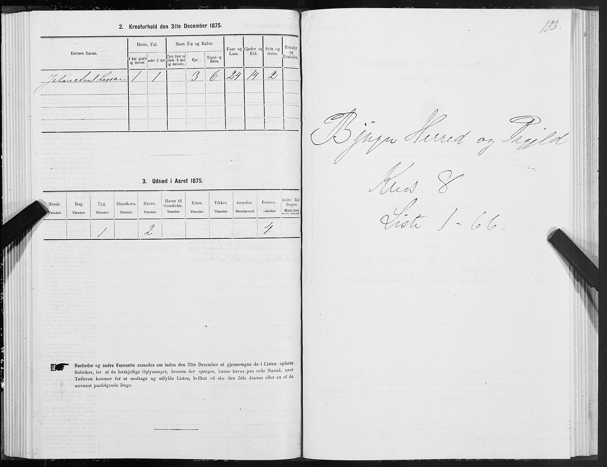 SAT, 1875 census for 1627P Bjugn, 1875, p. 4133