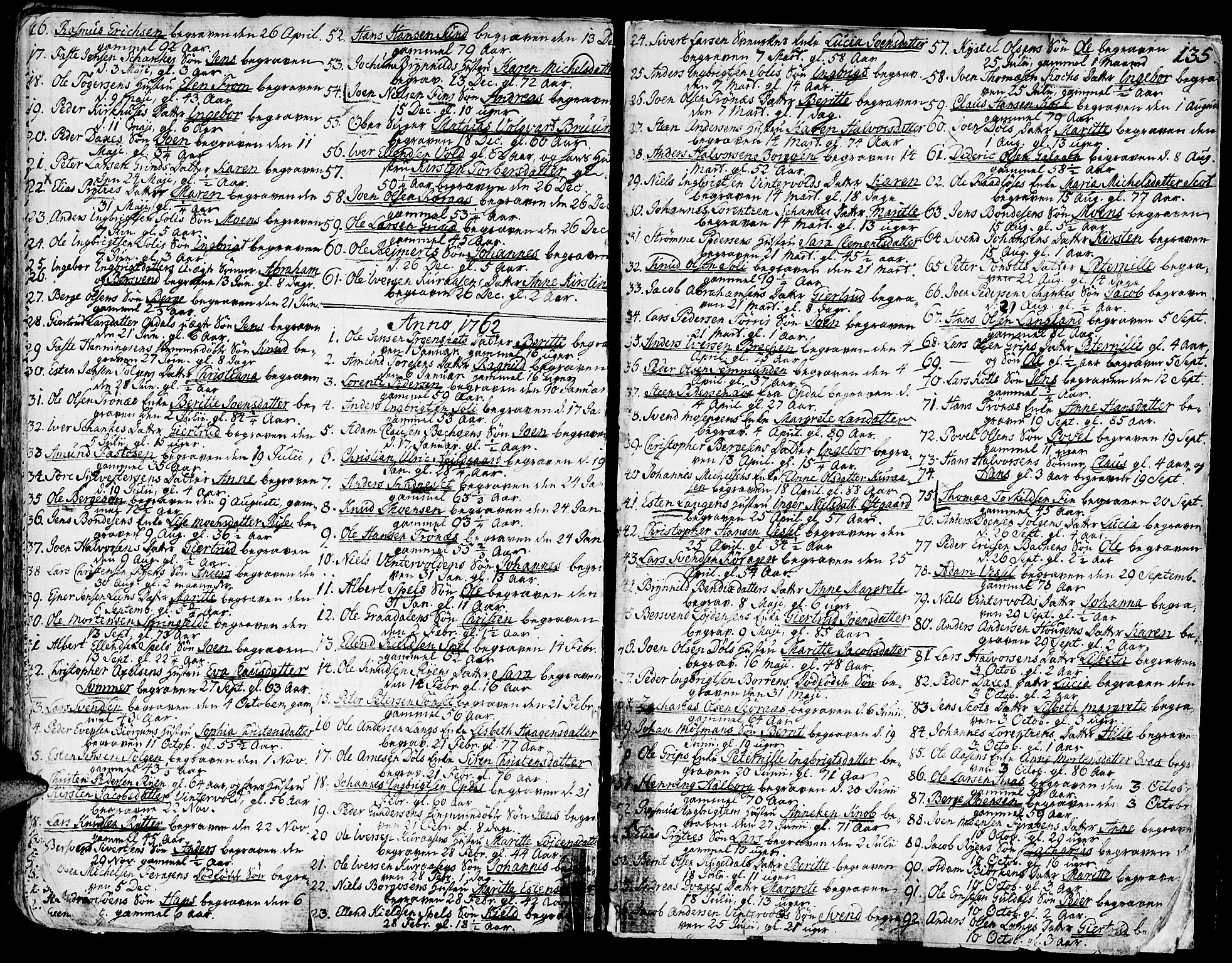 Ministerialprotokoller, klokkerbøker og fødselsregistre - Sør-Trøndelag, SAT/A-1456/681/L0925: Parish register (official) no. 681A03, 1727-1766, p. 135