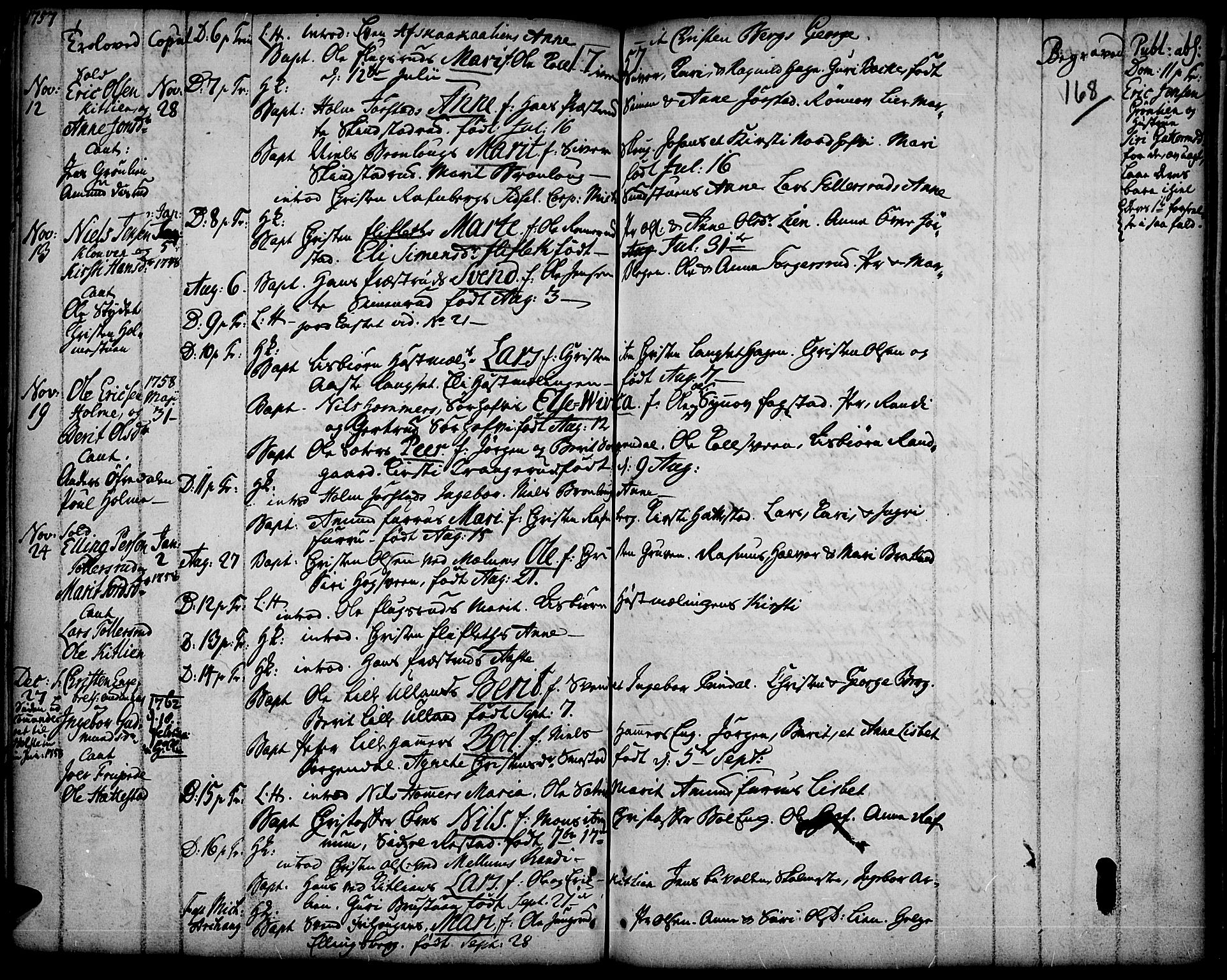 Fåberg prestekontor, AV/SAH-PREST-086/H/Ha/Haa/L0001: Parish register (official) no. 1, 1727-1775, p. 168