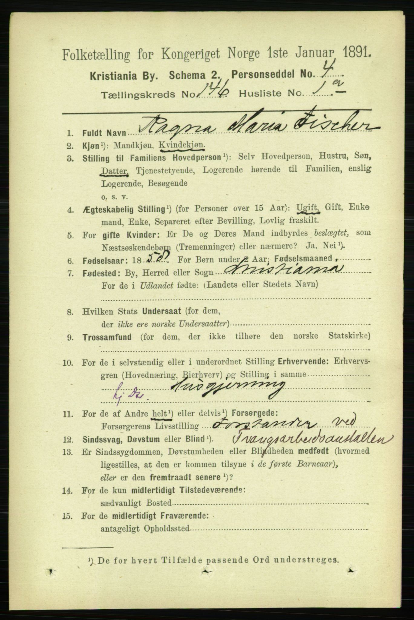 RA, 1891 census for 0301 Kristiania, 1891, p. 80154