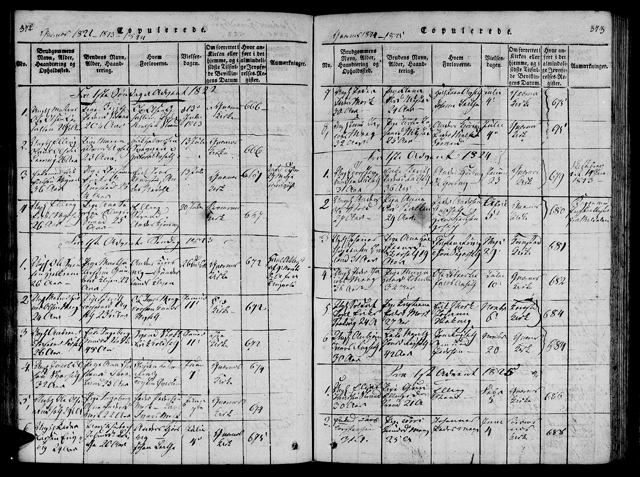 Ministerialprotokoller, klokkerbøker og fødselsregistre - Møre og Romsdal, SAT/A-1454/568/L0800: Parish register (official) no. 568A09 /1, 1819-1830, p. 372-373