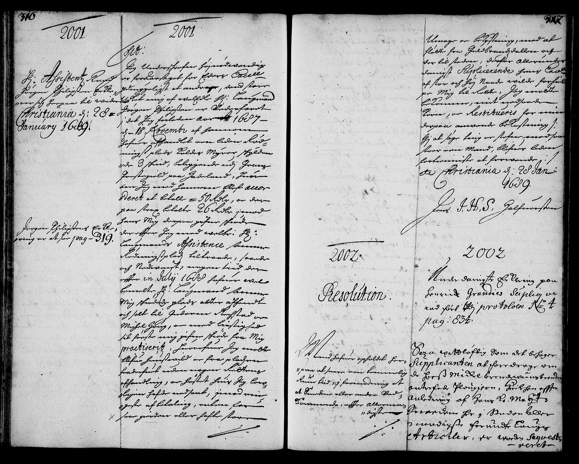 Stattholderembetet 1572-1771, AV/RA-EA-2870/Ae/L0006: Supplikasjons- og resolusjonsprotokoll, 1688-1689, p. 316-317