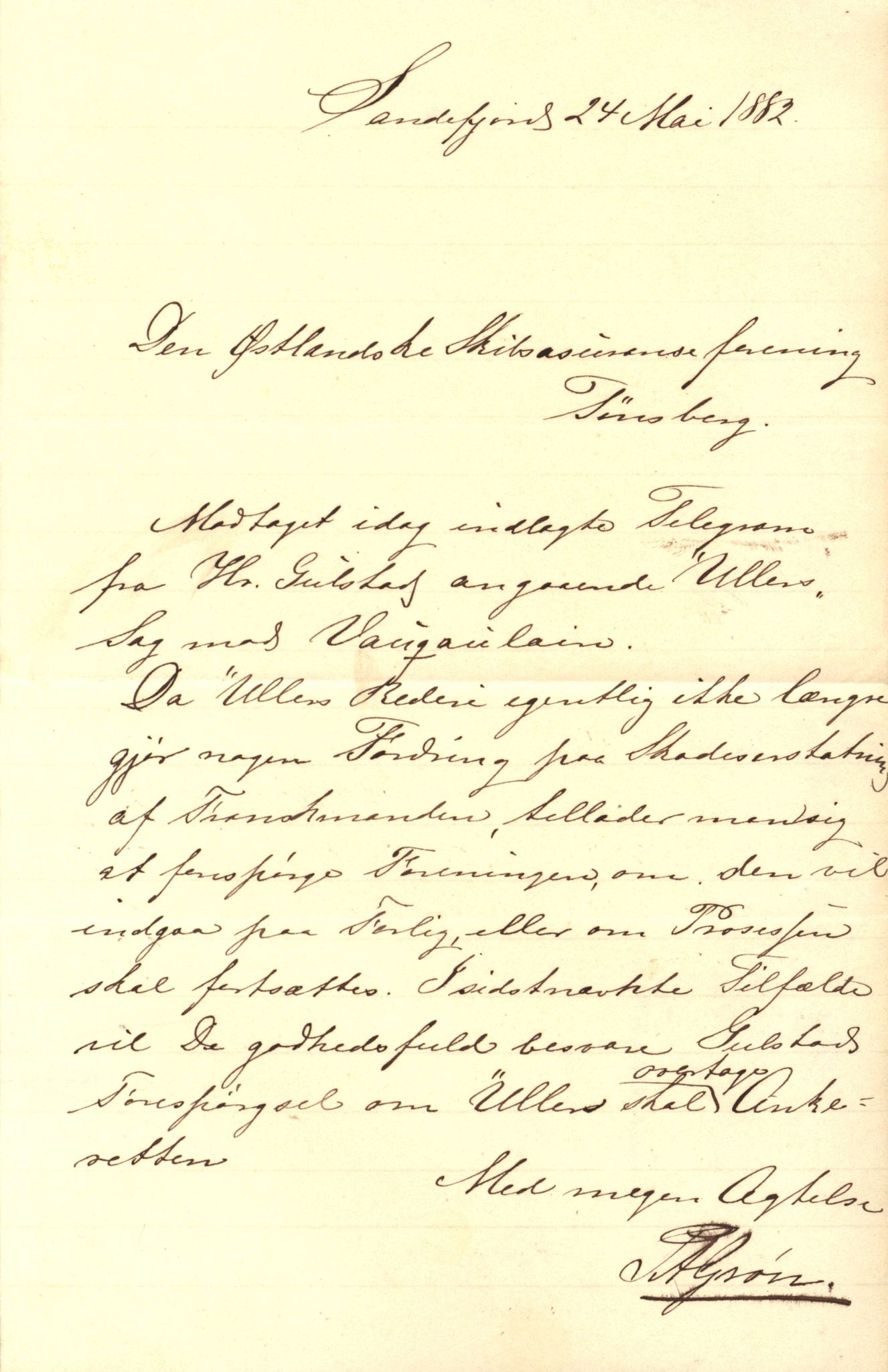 Pa 63 - Østlandske skibsassuranceforening, VEMU/A-1079/G/Ga/L0014/0011: Havaridokumenter / Agra, Anna, Jorsalfarer, Alfen, Uller, Solon, 1882, p. 71