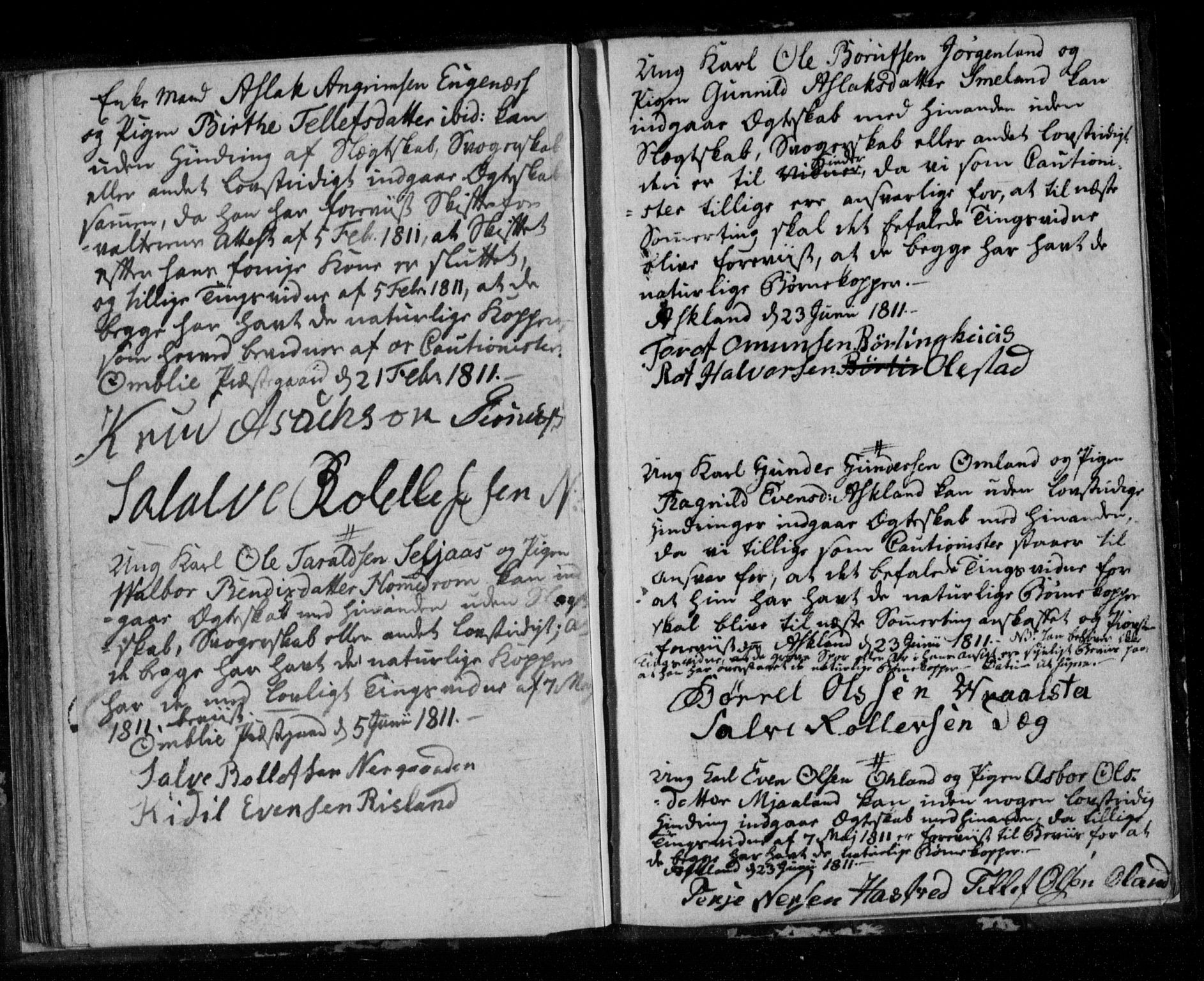 Åmli sokneprestkontor, AV/SAK-1111-0050/F/Fe/L0002: Best man's statements no. A VI 41, 1799-1813