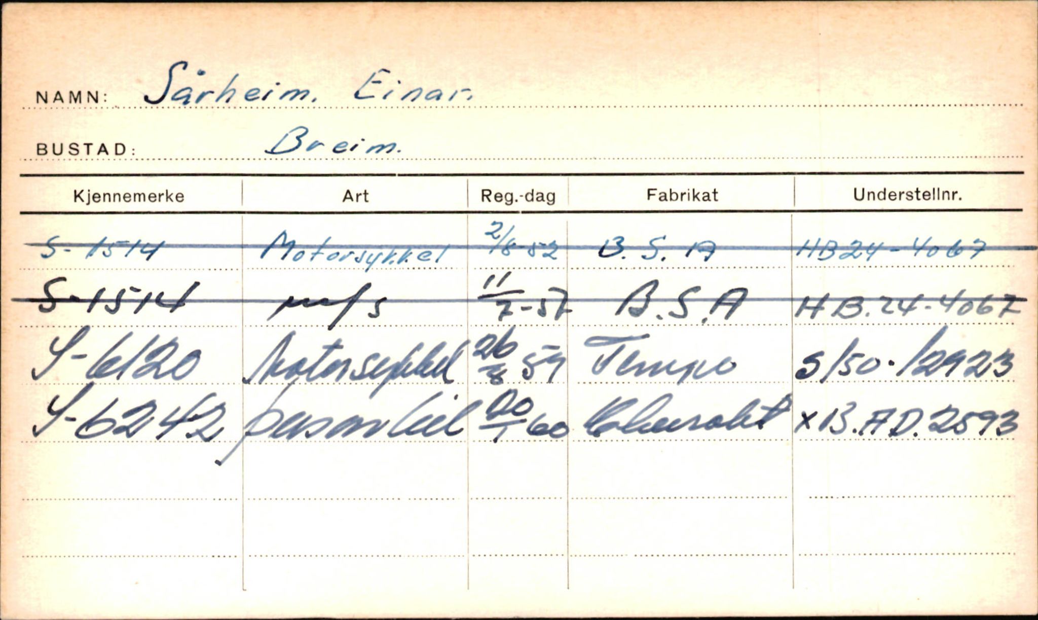 Statens vegvesen, Sogn og Fjordane vegkontor, AV/SAB-A-5301/4/F/L0002: Eigarregister Fjordane til 1.6.1961, 1930-1961, p. 108