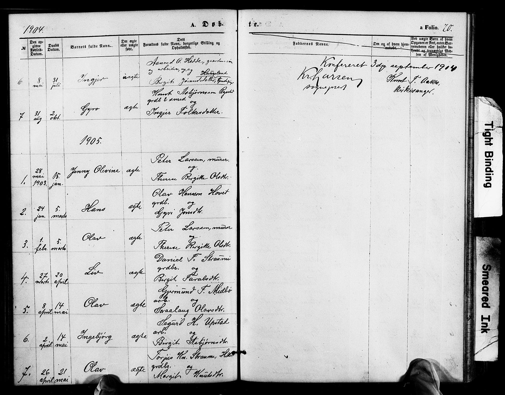 Valle sokneprestkontor, SAK/1111-0044/F/Fb/Fbb/L0002: Parish register (copy) no. B 2, 1875-1921, p. 70