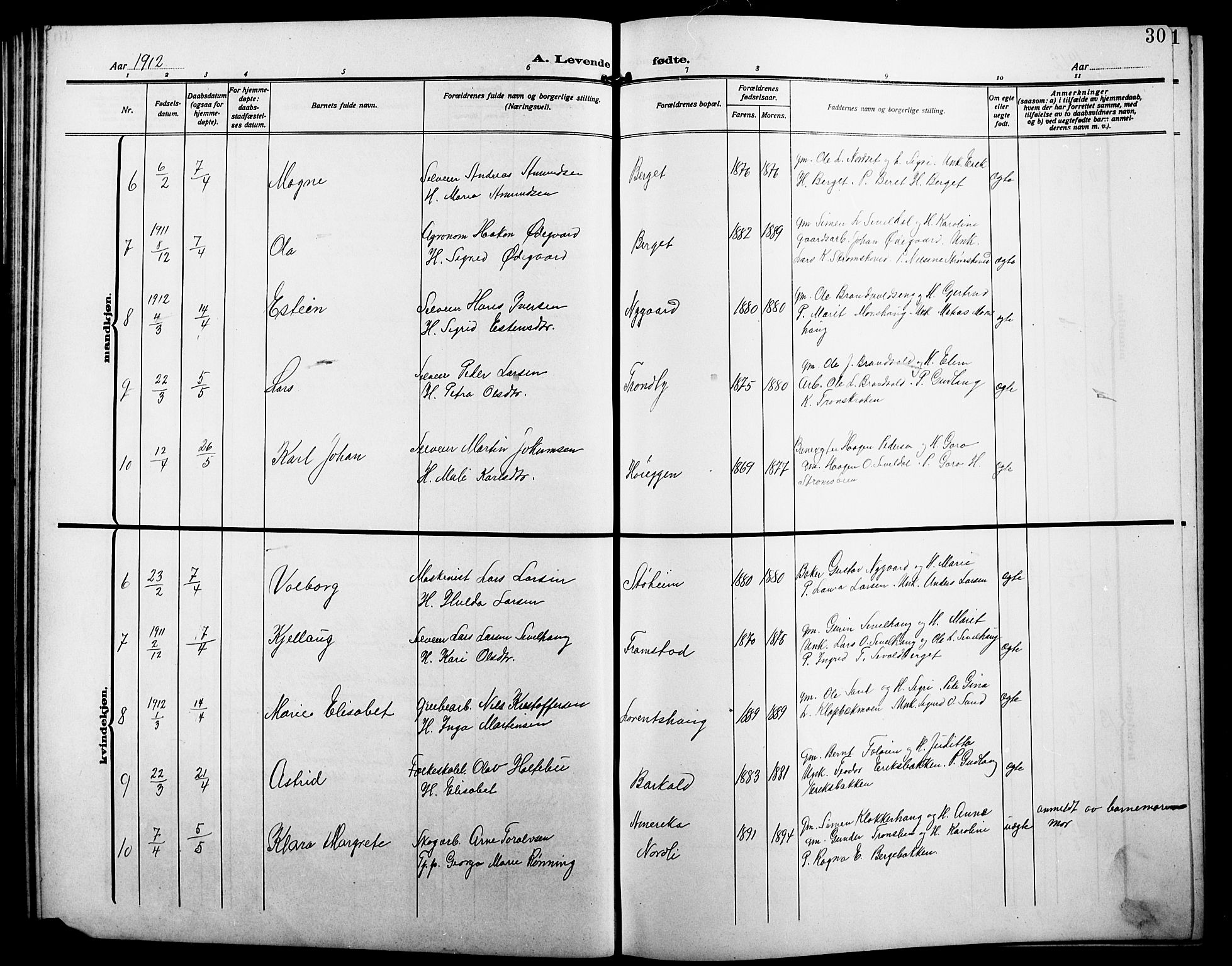 Alvdal prestekontor, AV/SAH-PREST-060/H/Ha/Hab/L0005: Parish register (copy) no. 5, 1908-1923, p. 30