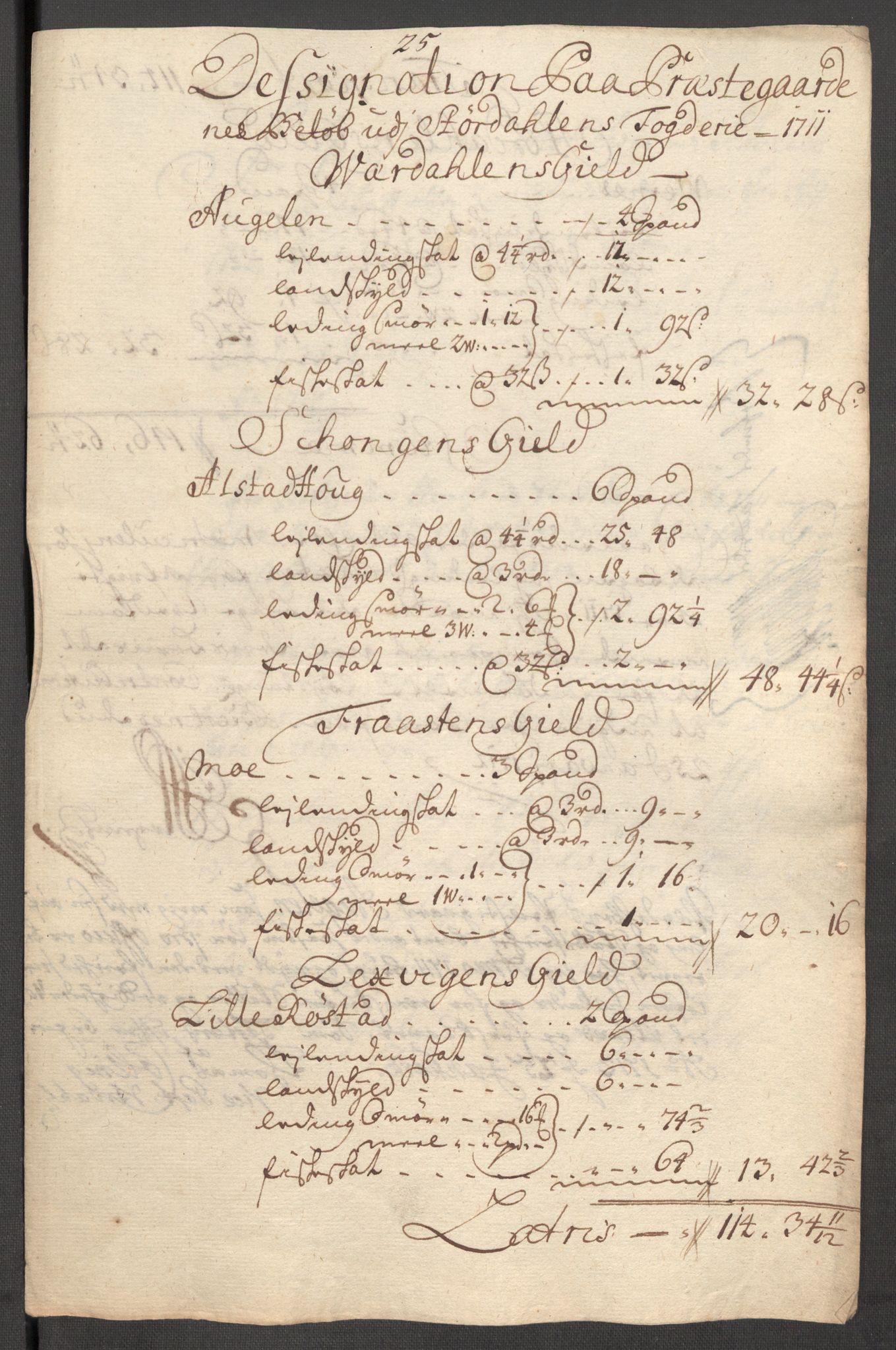 Rentekammeret inntil 1814, Reviderte regnskaper, Fogderegnskap, AV/RA-EA-4092/R62/L4201: Fogderegnskap Stjørdal og Verdal, 1711, p. 209