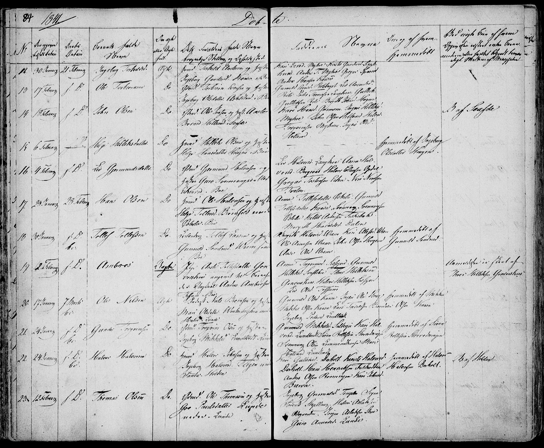 Bø kirkebøker, SAKO/A-257/F/Fa/L0007: Parish register (official) no. 7, 1831-1848, p. 84