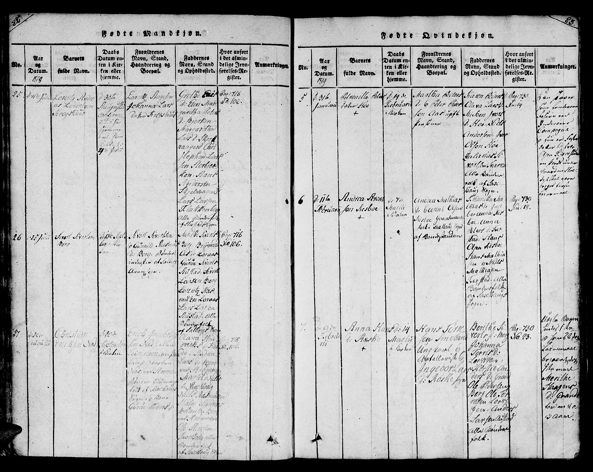 Ministerialprotokoller, klokkerbøker og fødselsregistre - Nord-Trøndelag, SAT/A-1458/730/L0275: Parish register (official) no. 730A04, 1816-1822, p. 82-83