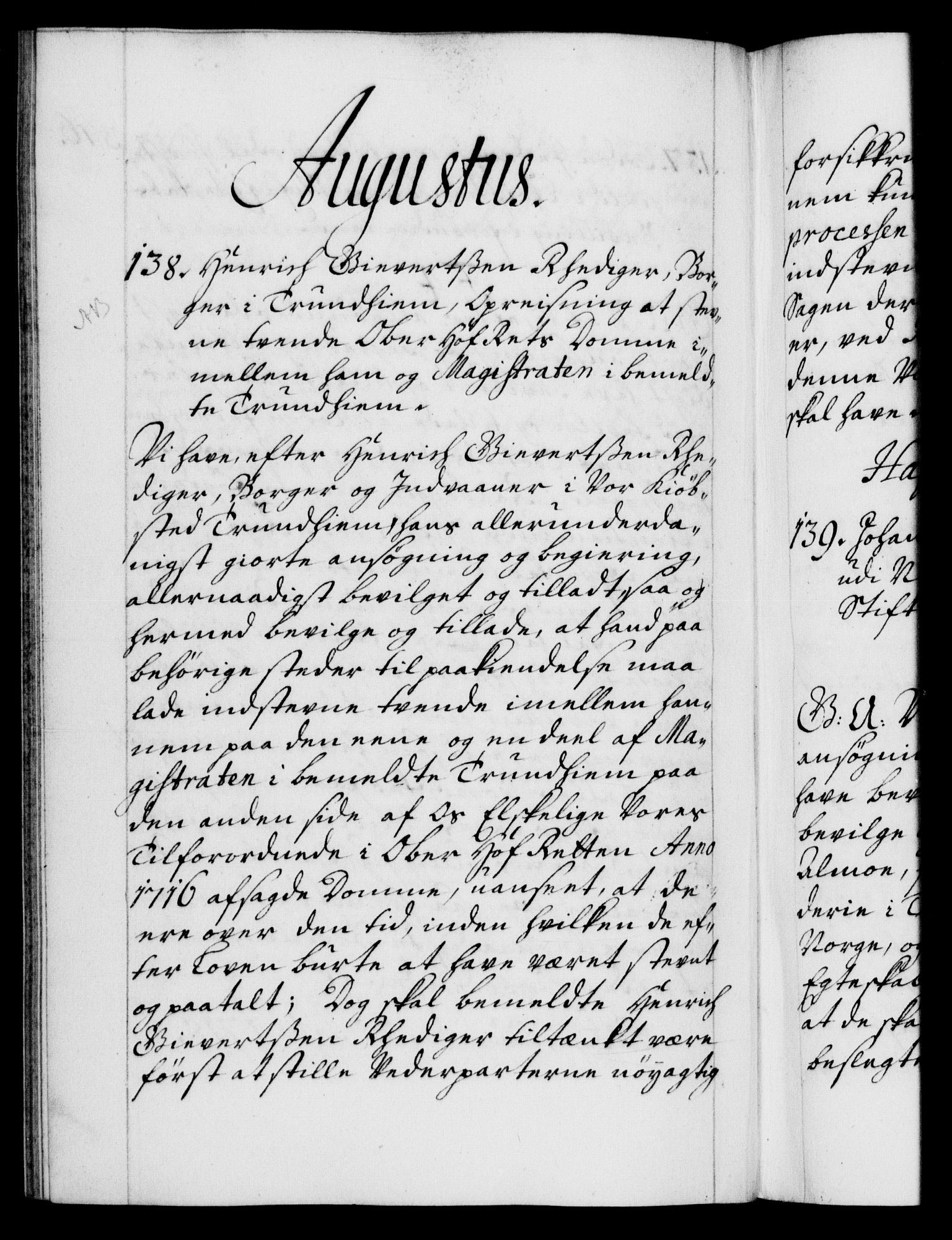 Danske Kanselli 1572-1799, AV/RA-EA-3023/F/Fc/Fca/Fcaa/L0022: Norske registre, 1716-1719, p. 376b