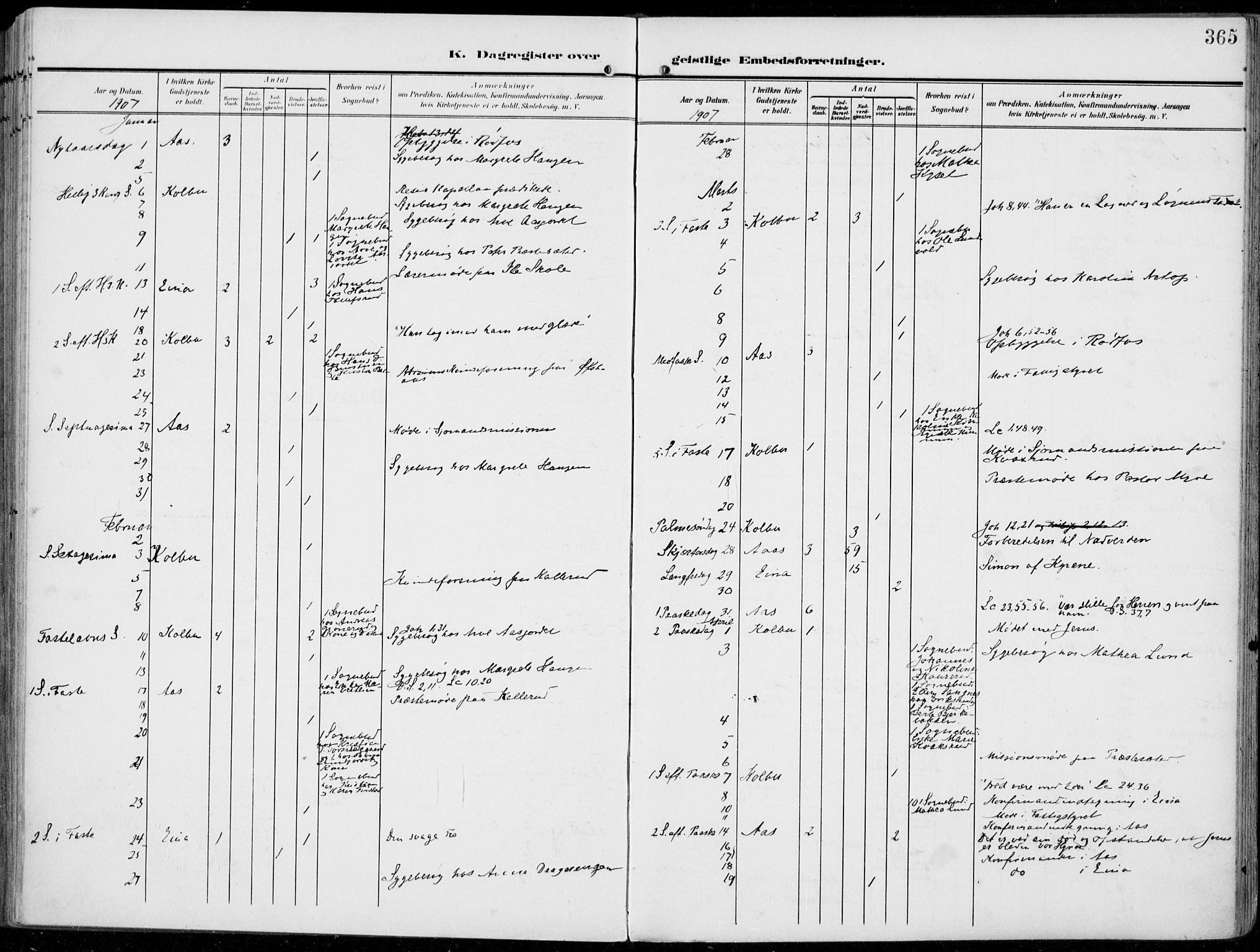 Vestre Toten prestekontor, SAH/PREST-108/H/Ha/Haa/L0014: Parish register (official) no. 14, 1907-1920, p. 365