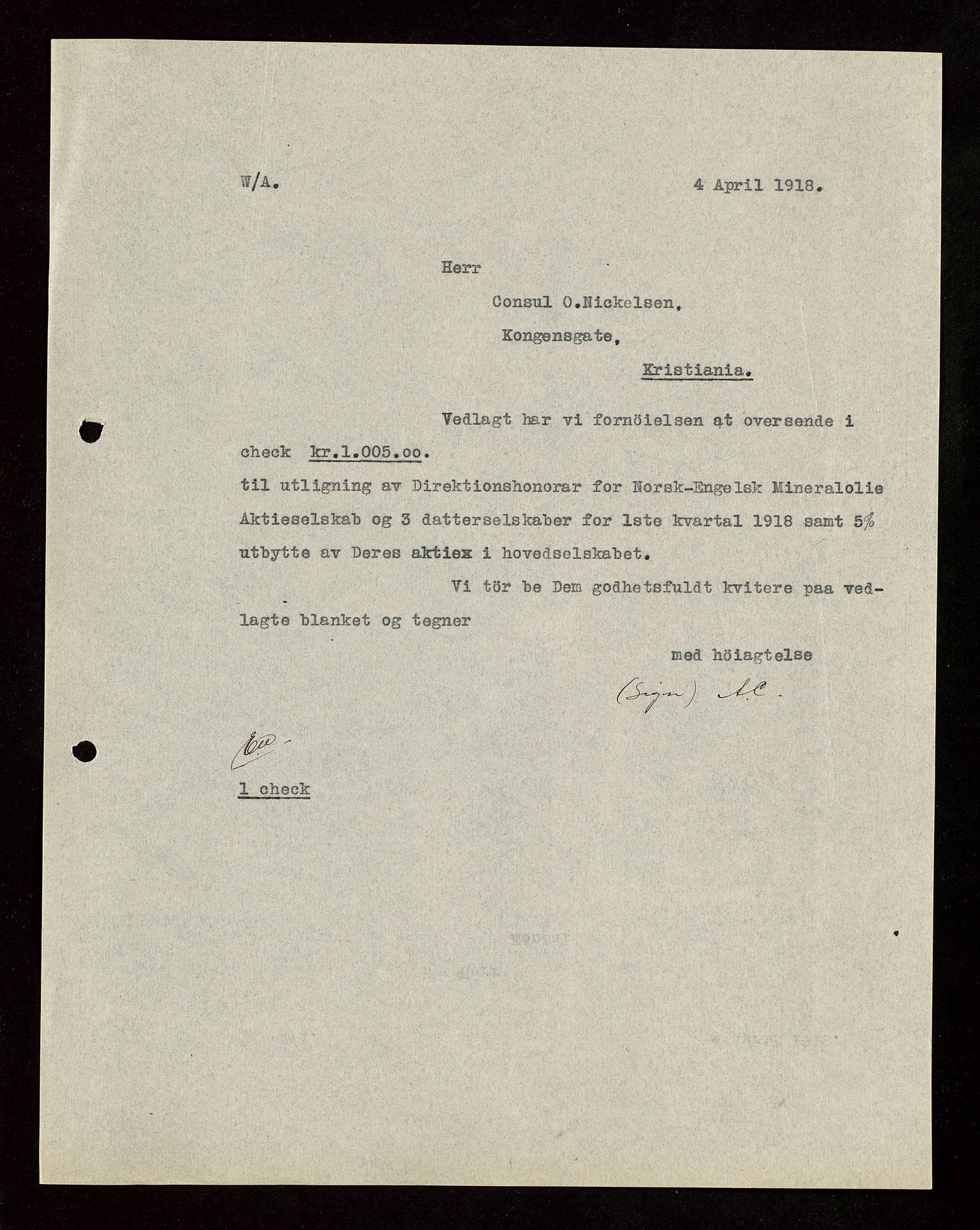 Pa 1521 - A/S Norske Shell, AV/SAST-A-101915/E/Ea/Eaa/L0003: Sjefskorrespondanse, 1918, p. 182