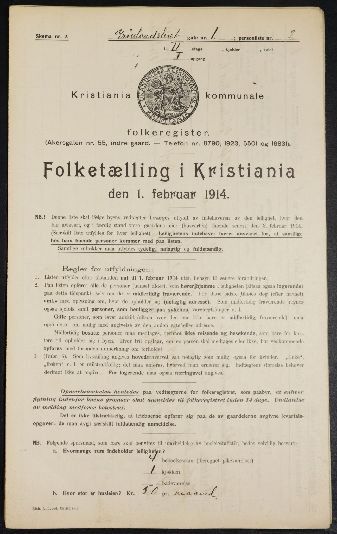 OBA, Municipal Census 1914 for Kristiania, 1914, p. 31674