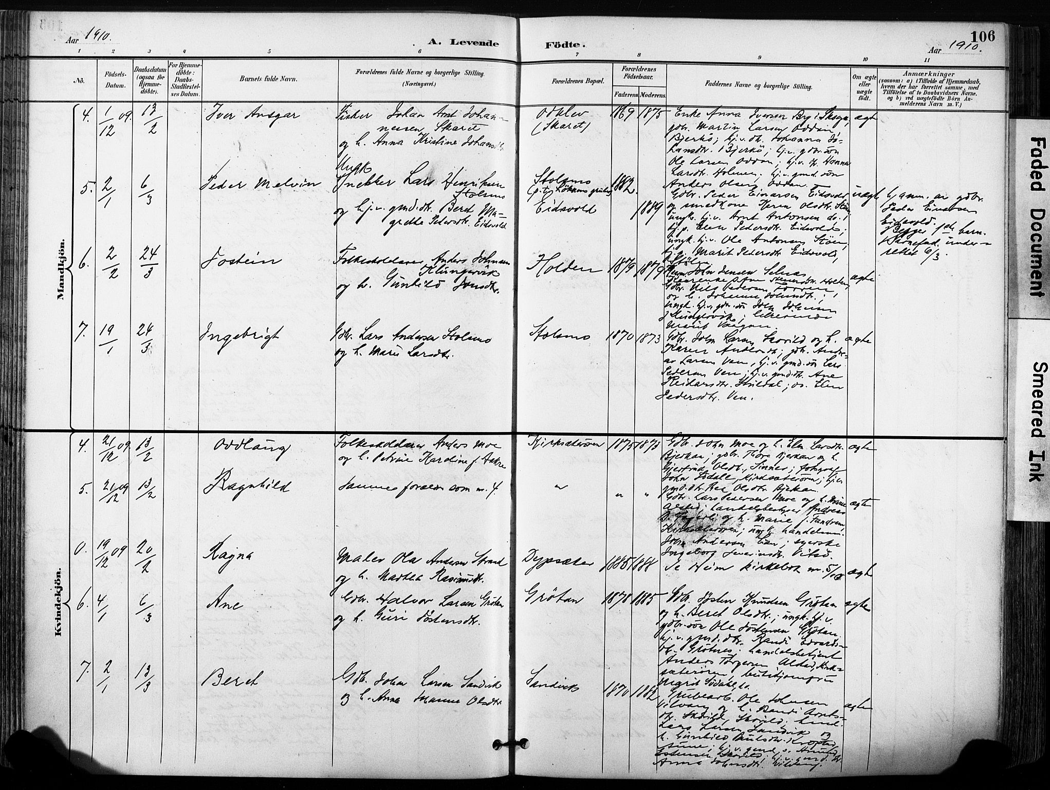 Ministerialprotokoller, klokkerbøker og fødselsregistre - Sør-Trøndelag, SAT/A-1456/630/L0497: Parish register (official) no. 630A10, 1896-1910, p. 106