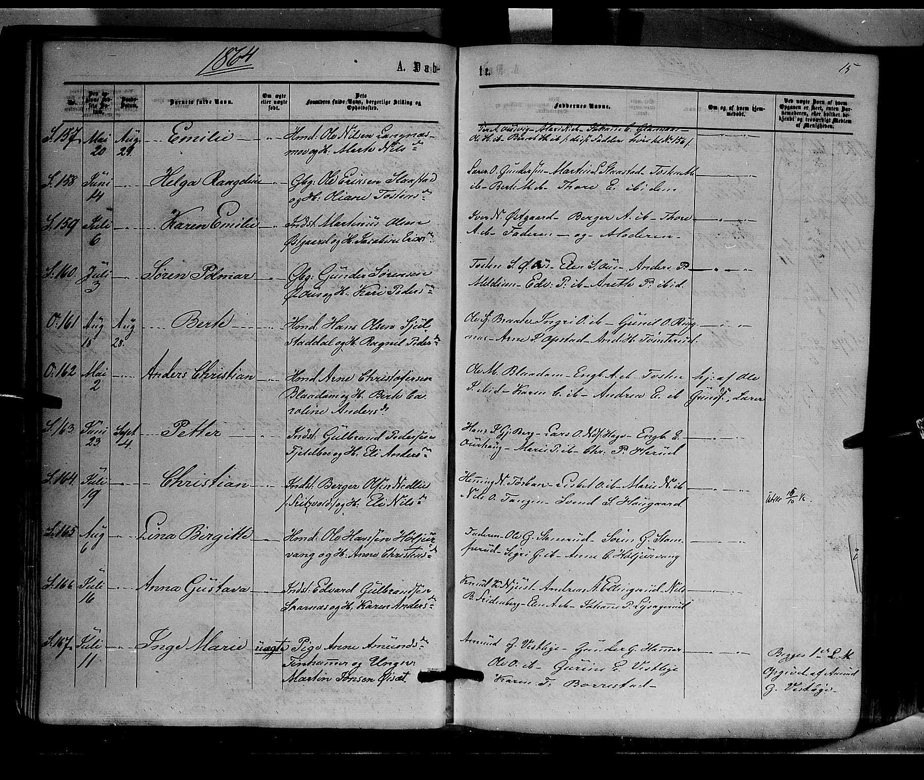 Sør-Odal prestekontor, AV/SAH-PREST-030/H/Ha/Haa/L0003: Parish register (official) no. 3, 1864-1870, p. 15