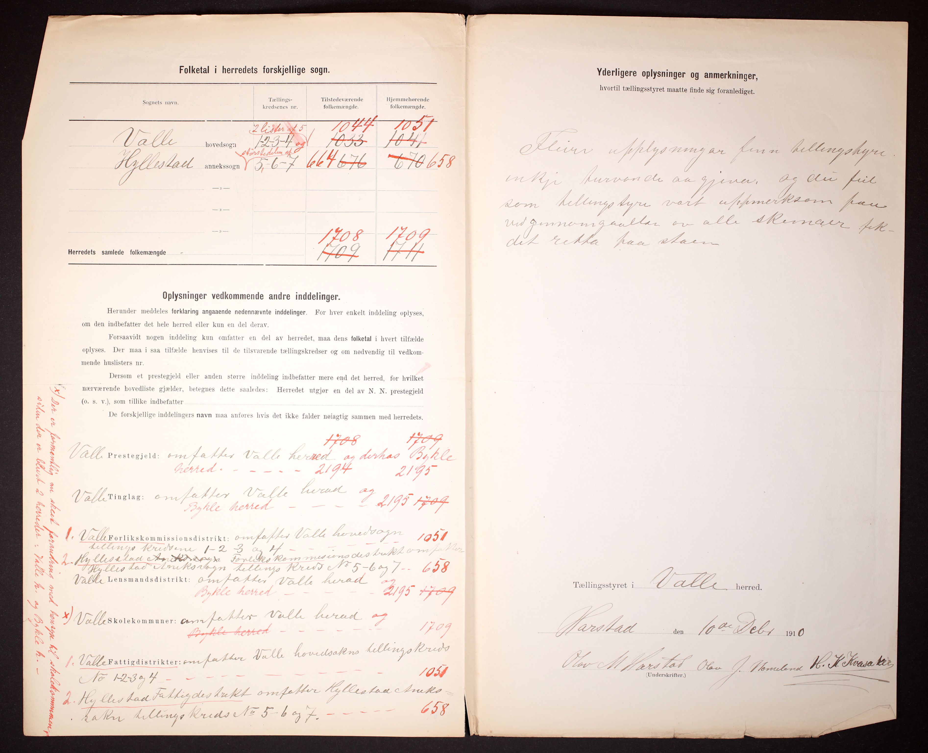 RA, 1910 census for Valle, 1910, p. 3