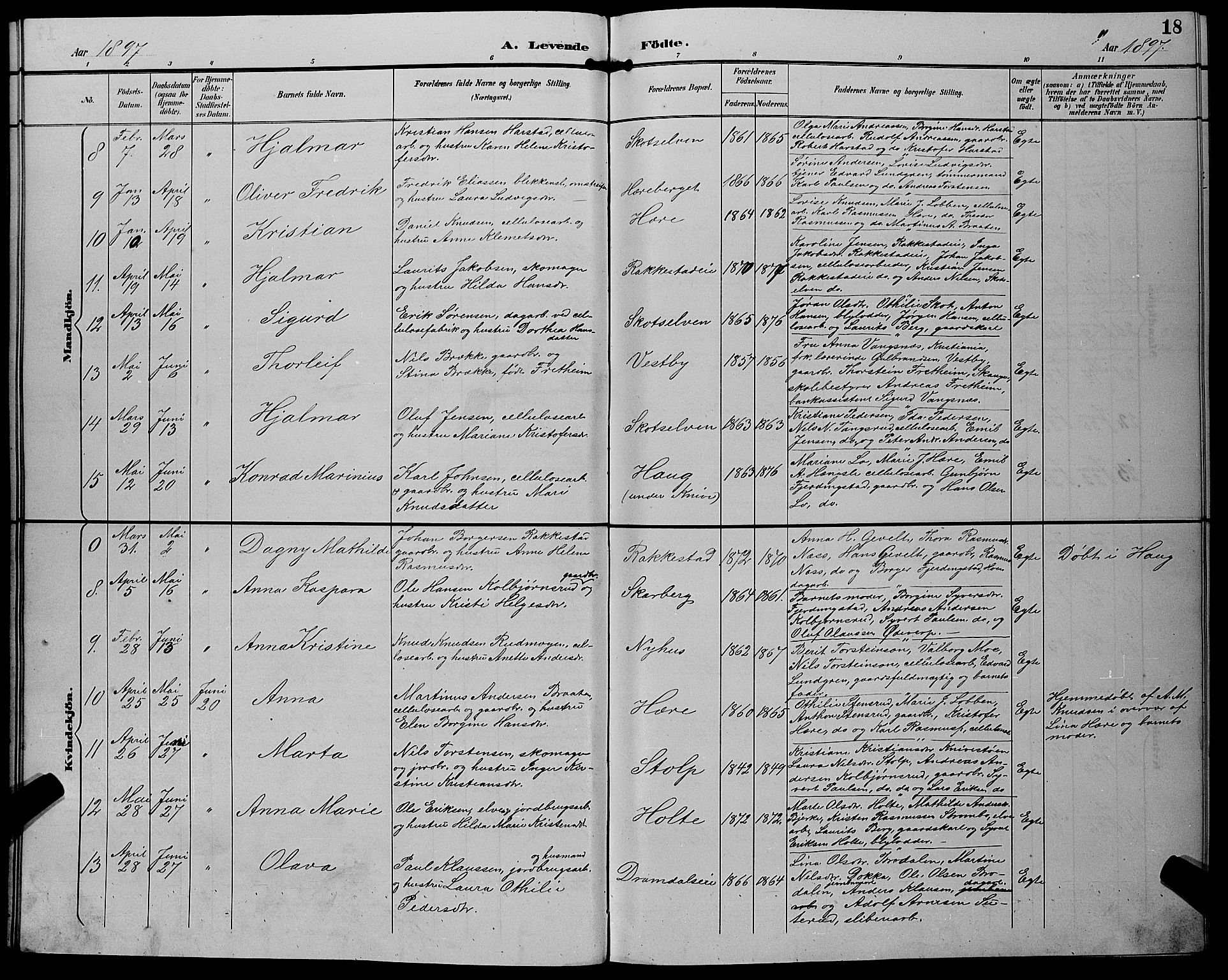 Eiker kirkebøker, AV/SAKO-A-4/G/Gb/L0004: Parish register (copy) no. II 4, 1894-1900, p. 18