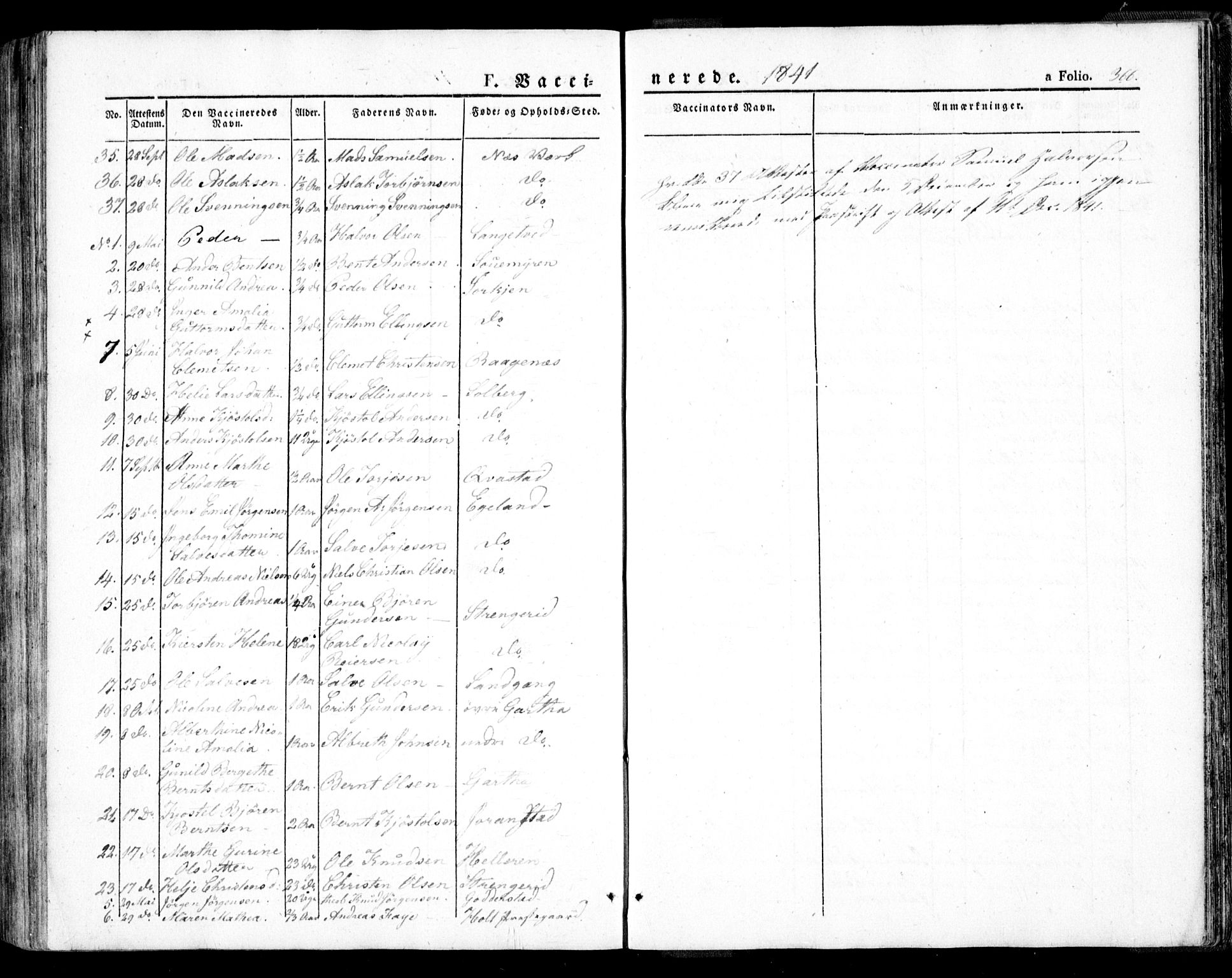 Holt sokneprestkontor, AV/SAK-1111-0021/F/Fa/L0007: Parish register (official) no. A 7, 1836-1848, p. 366