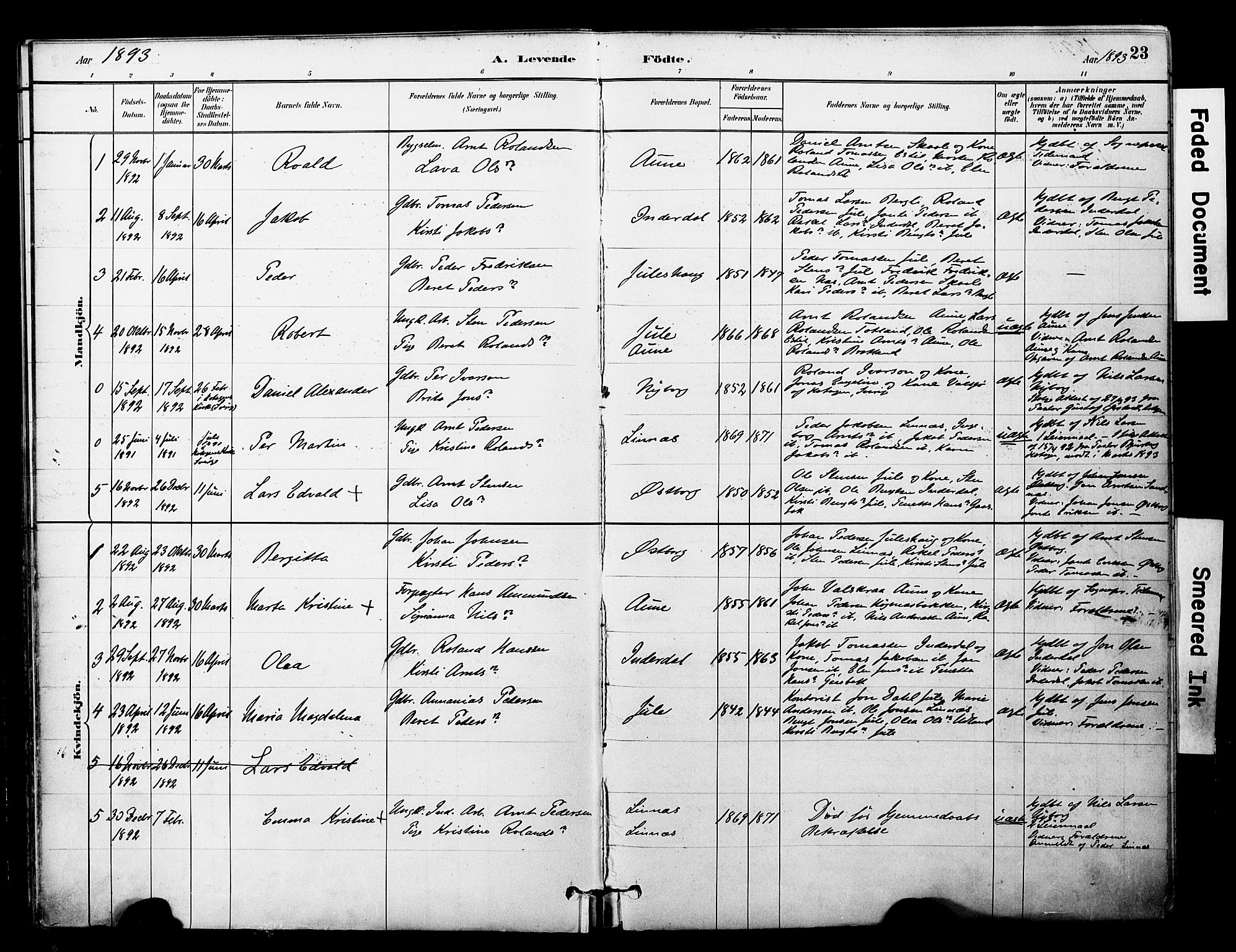 Ministerialprotokoller, klokkerbøker og fødselsregistre - Nord-Trøndelag, SAT/A-1458/757/L0505: Parish register (official) no. 757A01, 1882-1904, p. 23