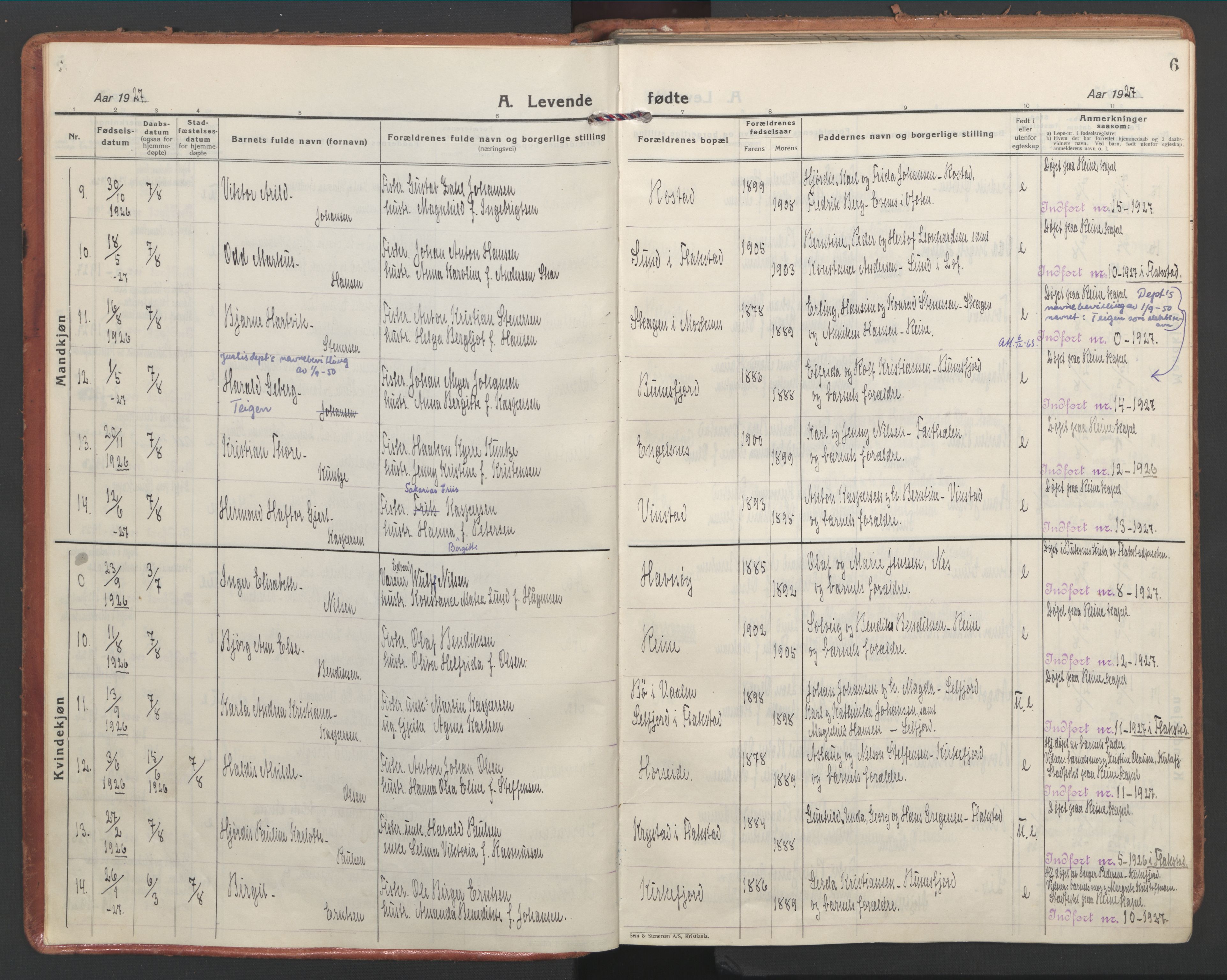 Ministerialprotokoller, klokkerbøker og fødselsregistre - Nordland, AV/SAT-A-1459/886/L1223: Parish register (official) no. 886A05, 1926-1938, p. 6