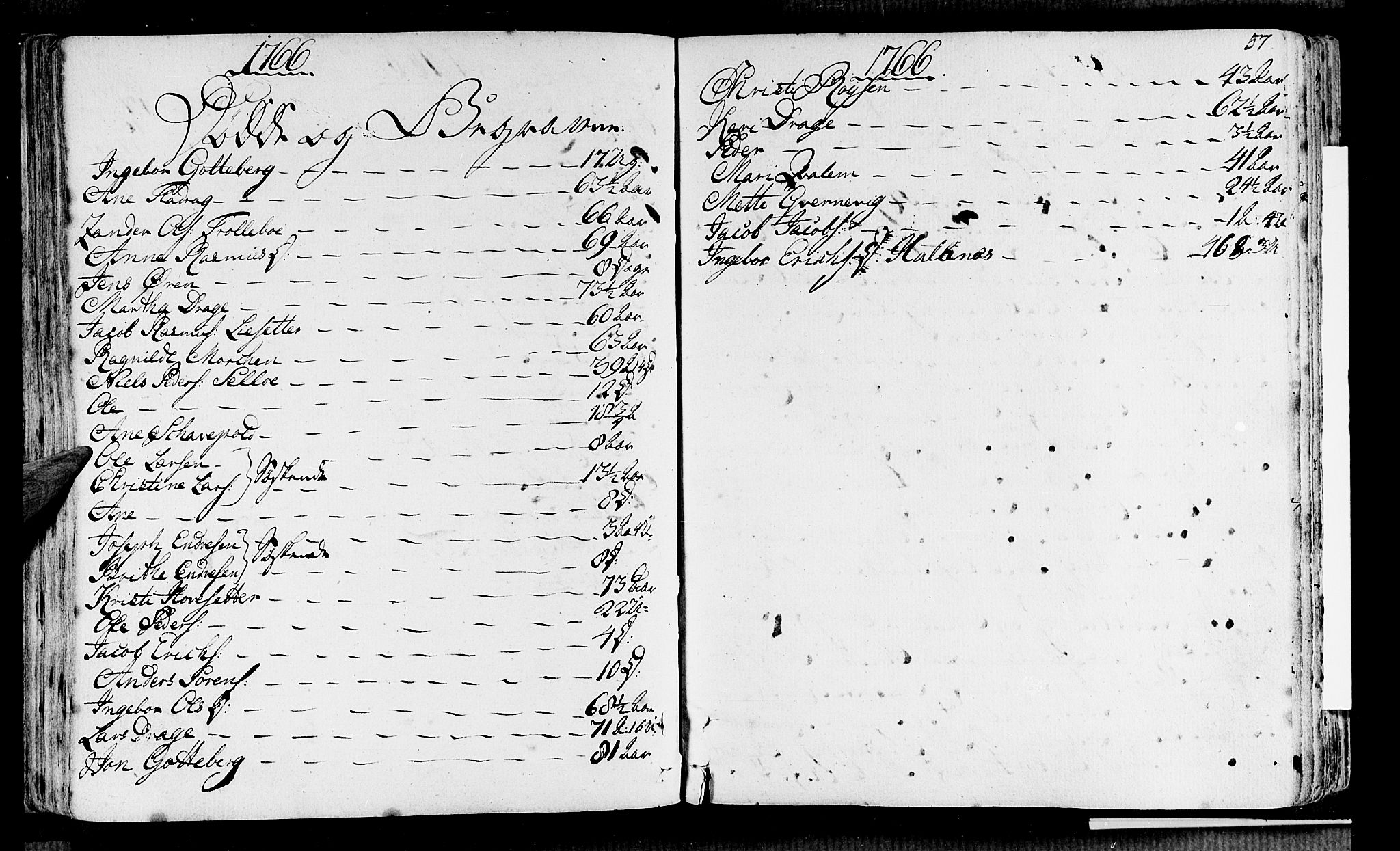 Selje sokneprestembete, AV/SAB-A-99938/H/Ha/Haa/Haaa: Parish register (official) no. A 5, 1760-1782, p. 57