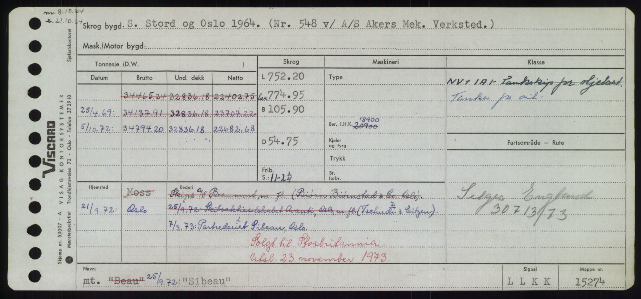 Sjøfartsdirektoratet med forløpere, Skipsmålingen, RA/S-1627/H/Hd/L0033: Fartøy, Sevi-Sjø, p. 21