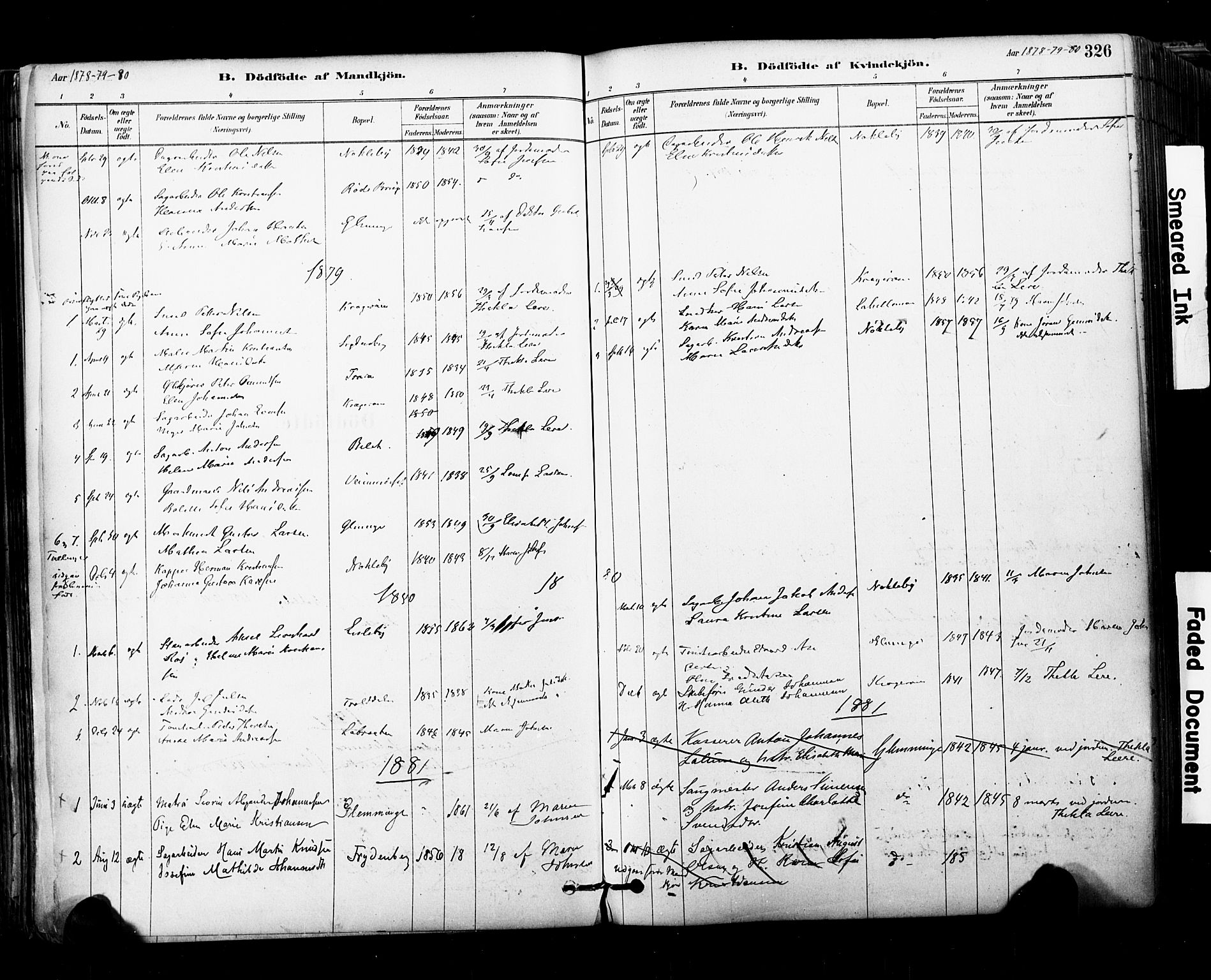 Glemmen prestekontor Kirkebøker, AV/SAO-A-10908/F/Fa/L0011: Parish register (official) no. 11, 1878-1917, p. 326