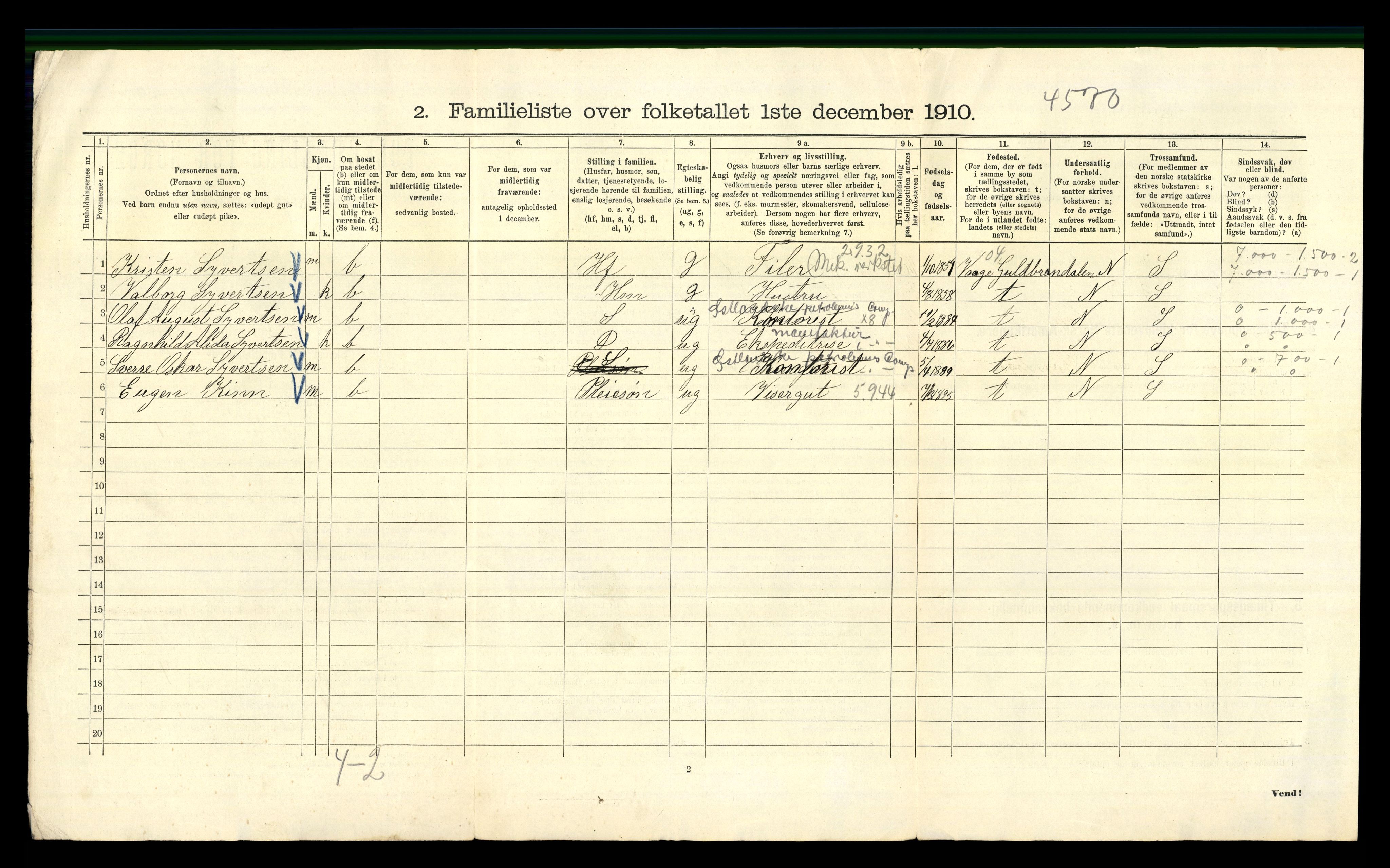 RA, 1910 census for Kristiania, 1910, p. 71178