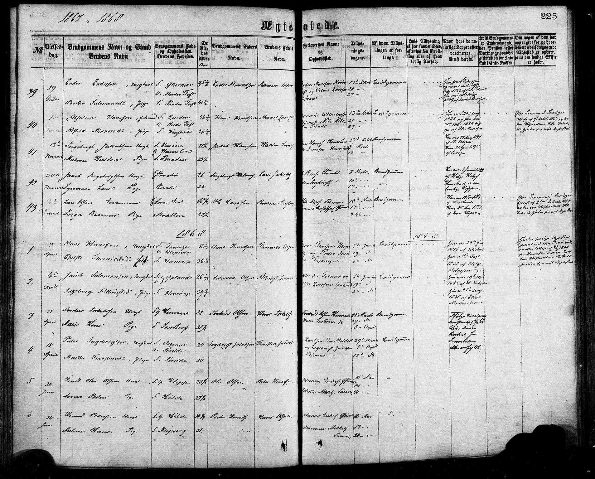 Sund sokneprestembete, SAB/A-99930: Parish register (official) no. A 15, 1867-1881, p. 225