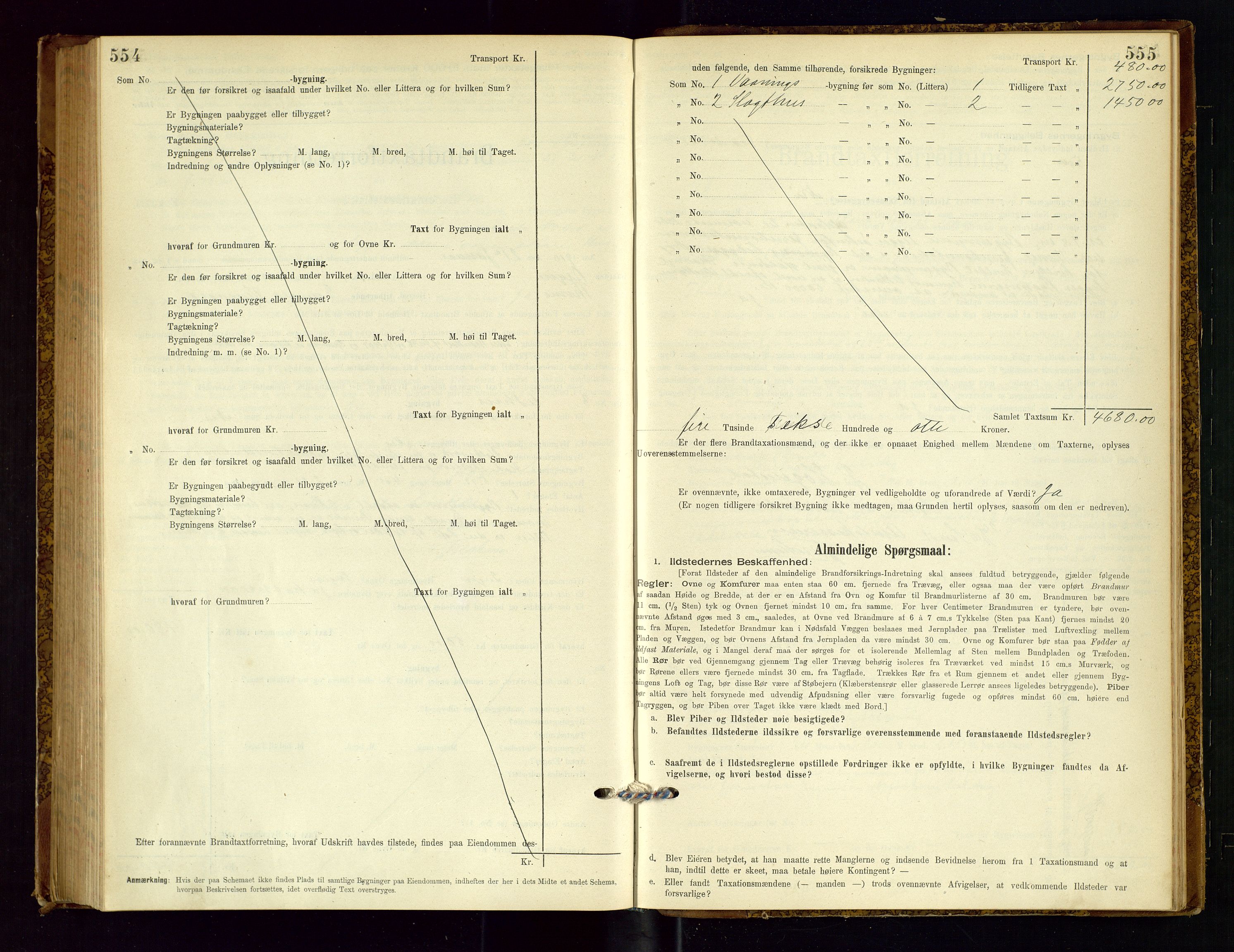 Time lensmannskontor, SAST/A-100420/Gob/L0001: Branntakstprotokoll, 1896-1914, p. 554-555