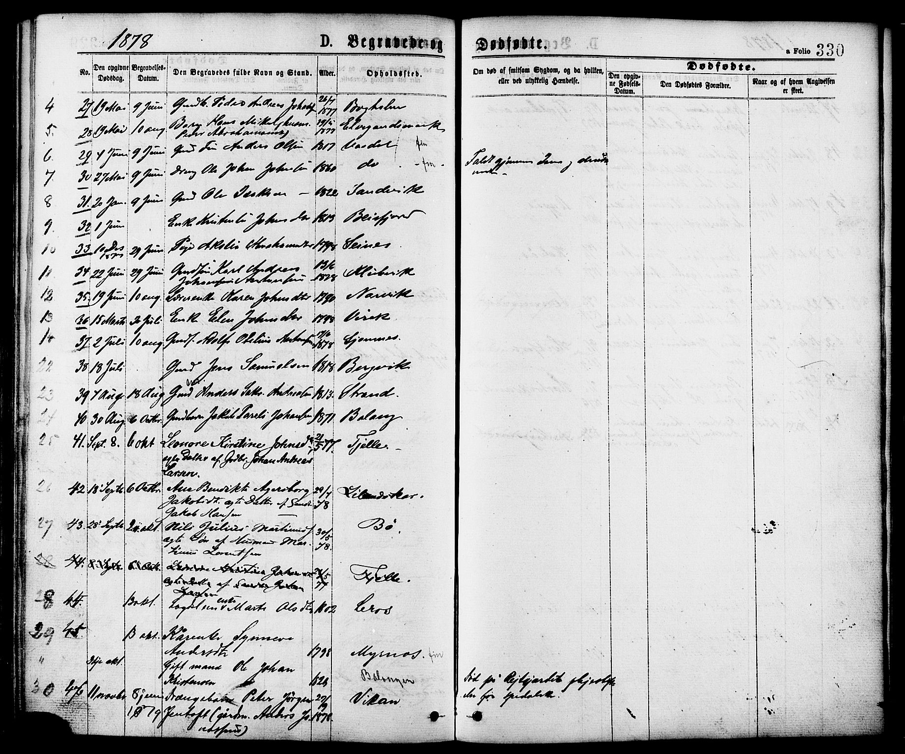 Ministerialprotokoller, klokkerbøker og fødselsregistre - Nordland, AV/SAT-A-1459/863/L0897: Parish register (official) no. 863A09, 1872-1886, p. 330