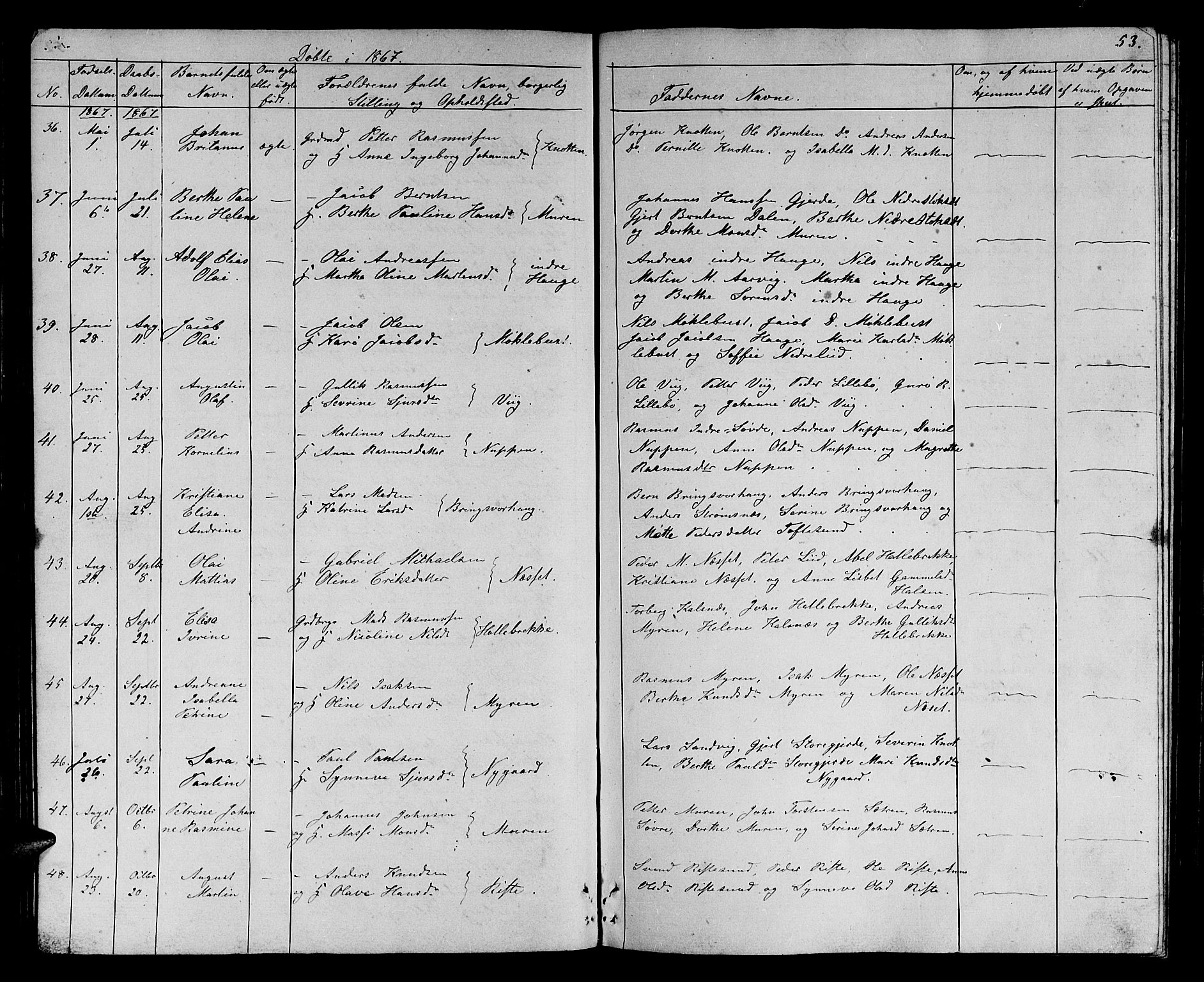 Ministerialprotokoller, klokkerbøker og fødselsregistre - Møre og Romsdal, AV/SAT-A-1454/503/L0047: Parish register (copy) no. 503C02, 1854-1884, p. 53